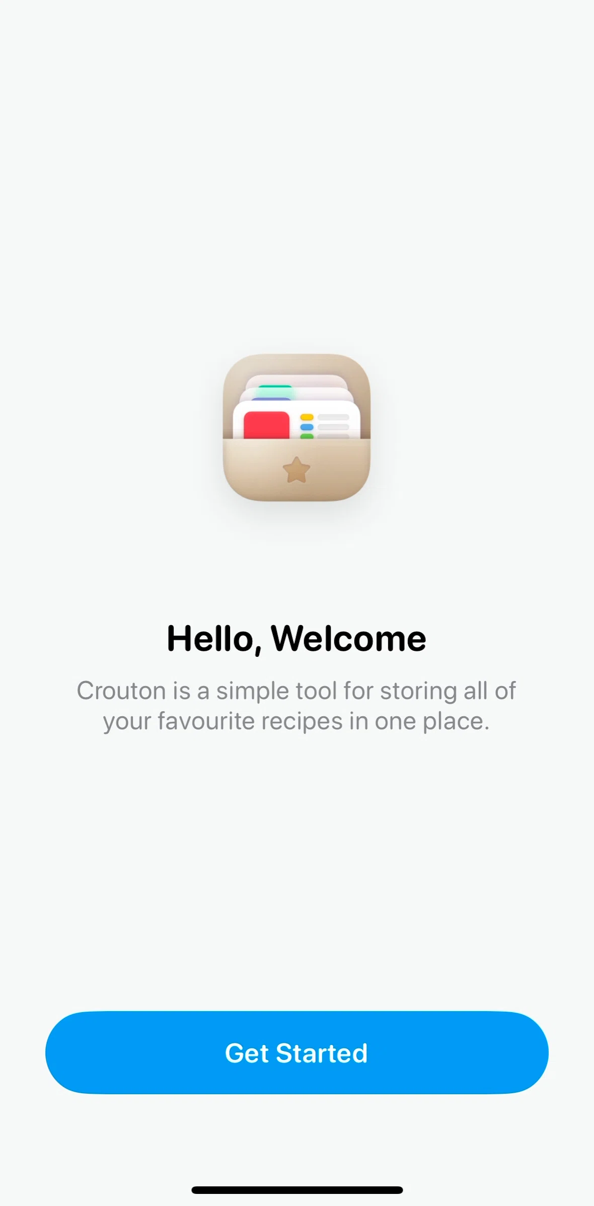 Crouton Screen screen in the Onboarding flow