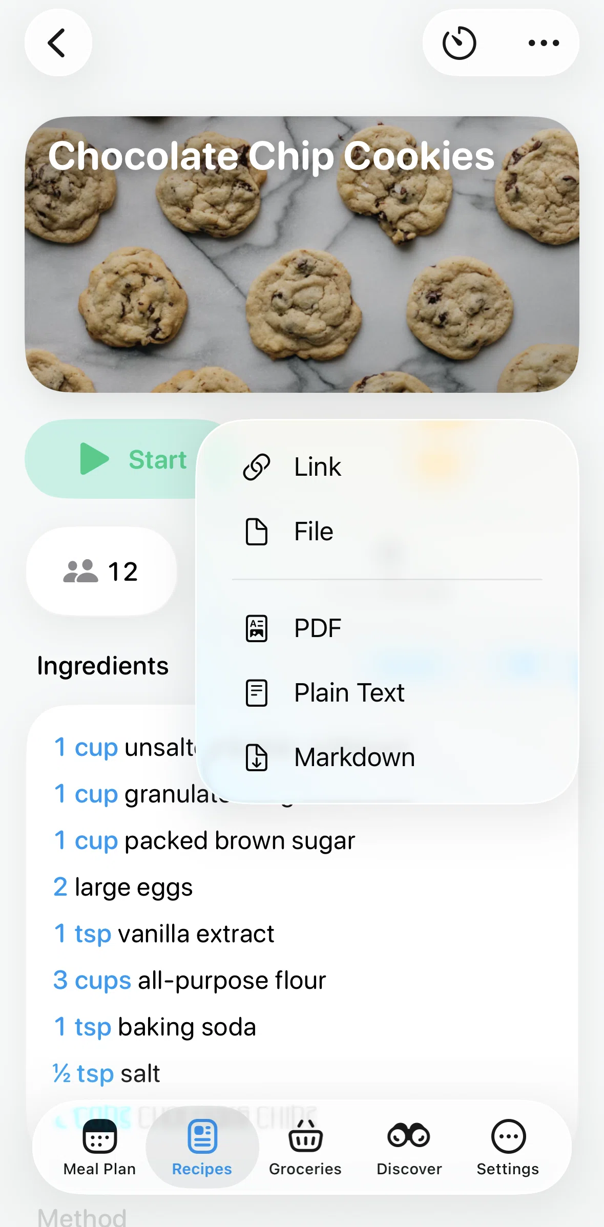 Crouton Screen screen in the Turning off recipe details flow