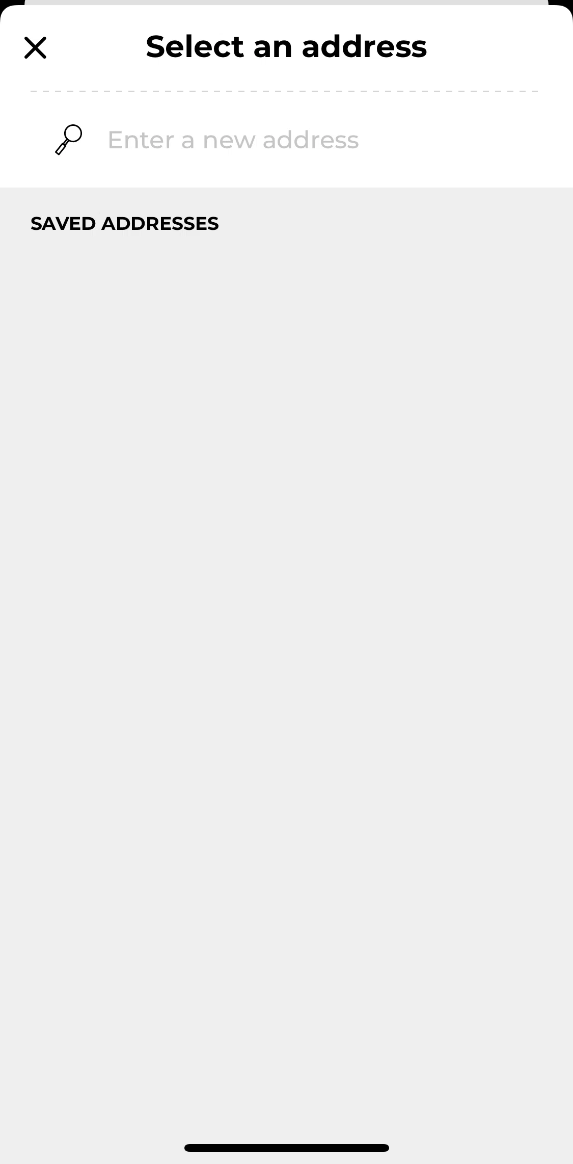Crumbl Cookies Screen screen in the Adding an address flow