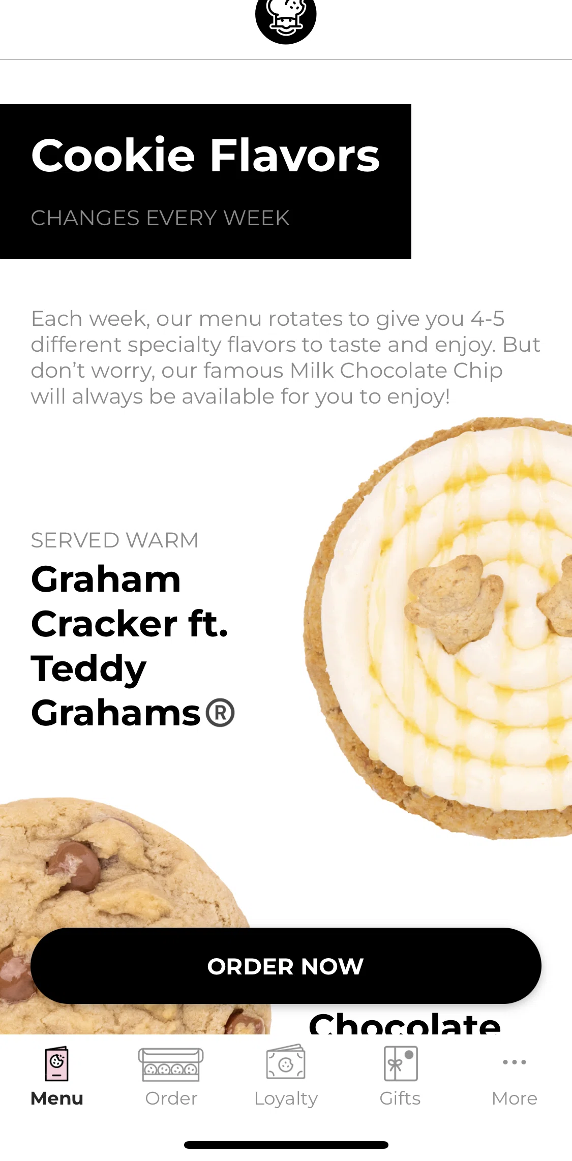 Crumbl Cookies Screen screen in the Cookie detail flow