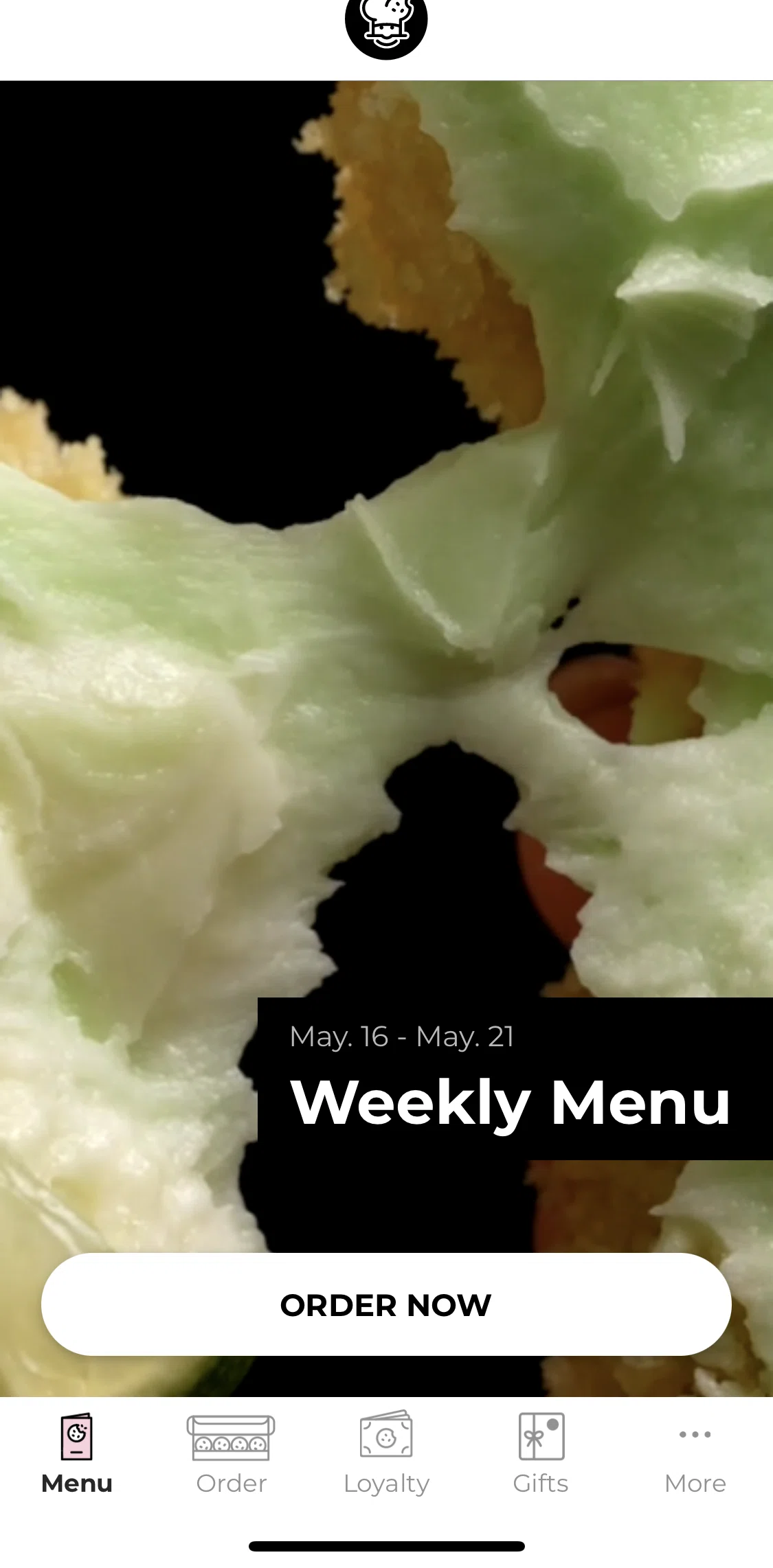 Crumbl Cookies Screen screen in the Menu flow