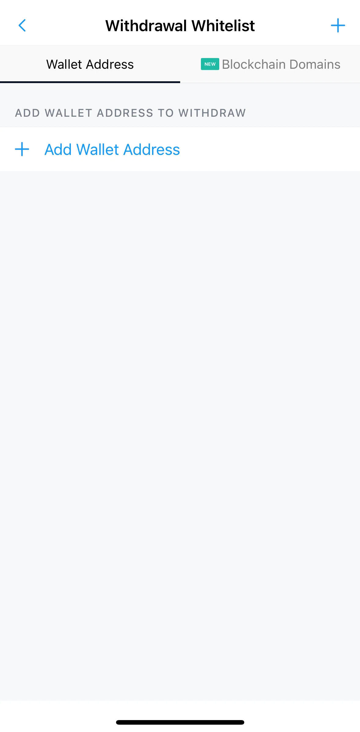 Crypto Com Screen screen in the Adding a wallet address flow