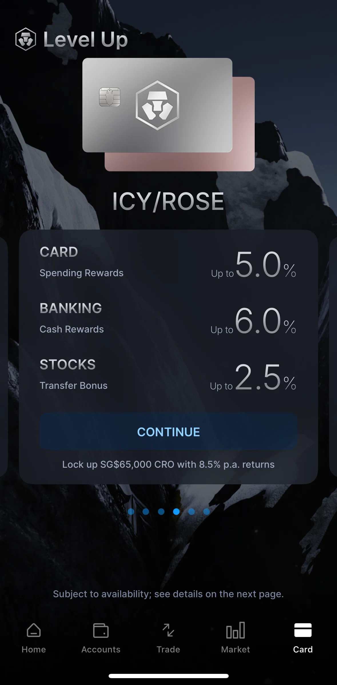 Crypto Com Screen screen in the Applying for a card flow