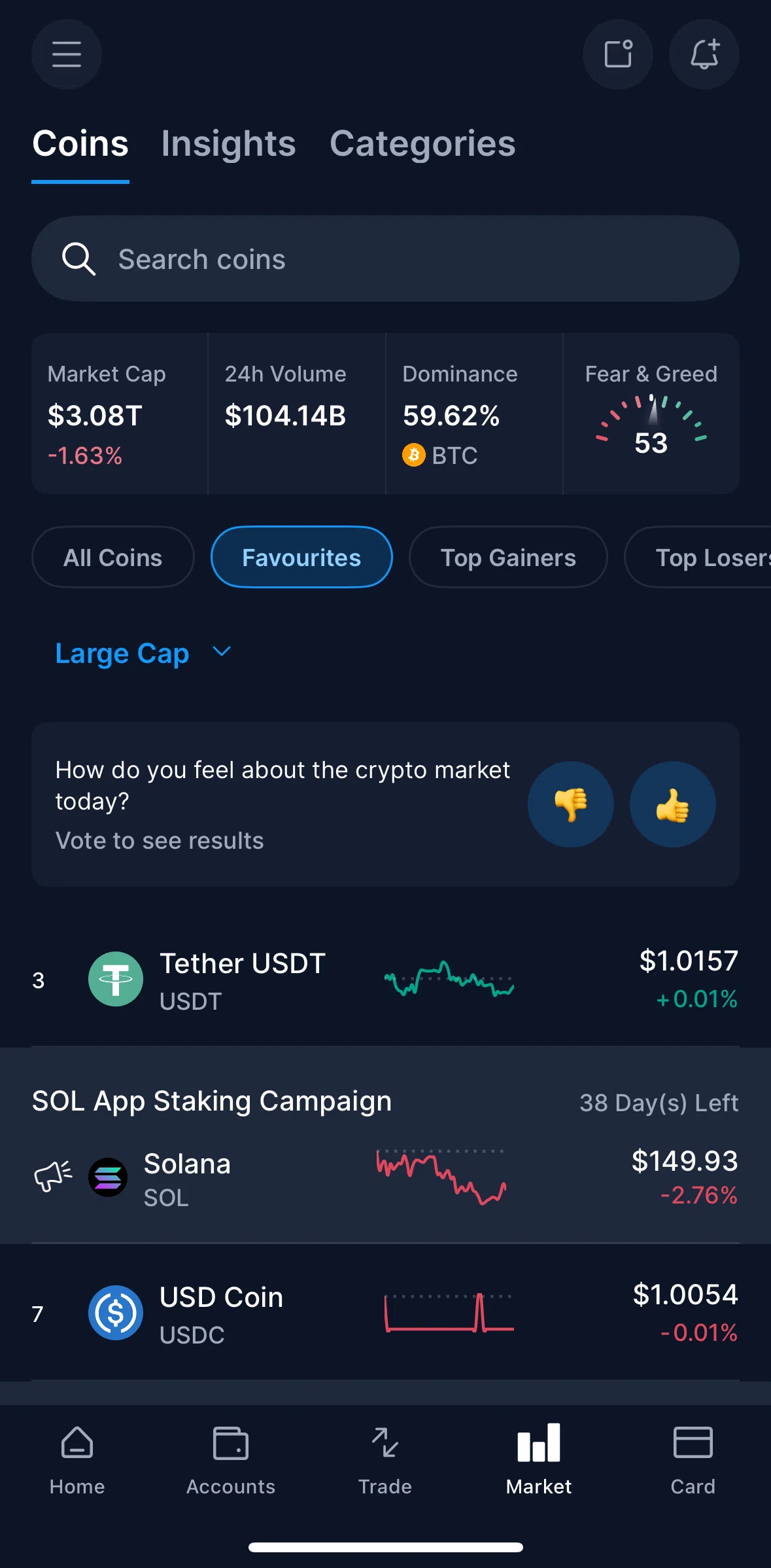 Crypto Com Screen screen in the Casting a vote flow