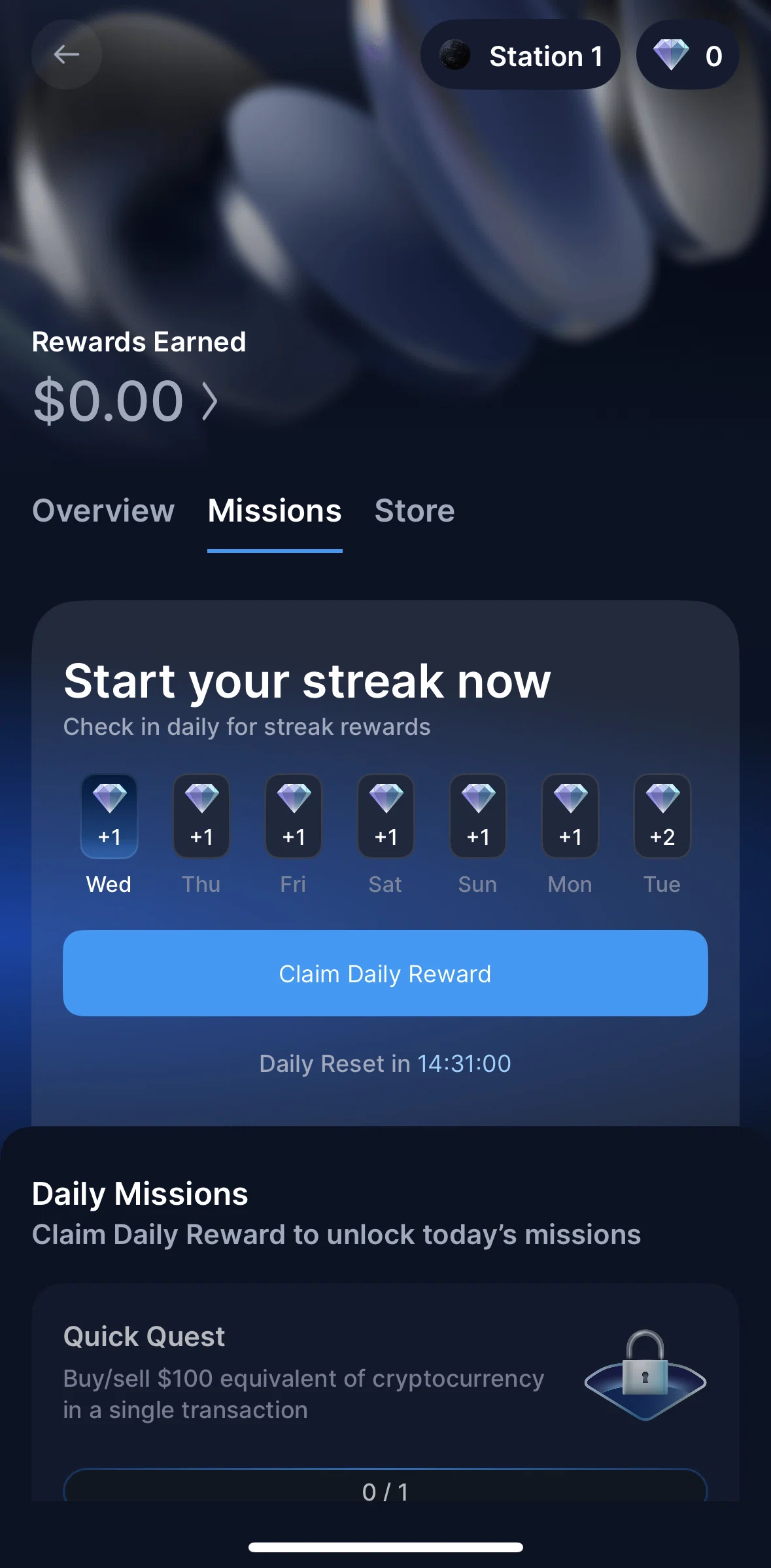 Crypto Com Screen screen in the Claiming a reward flow