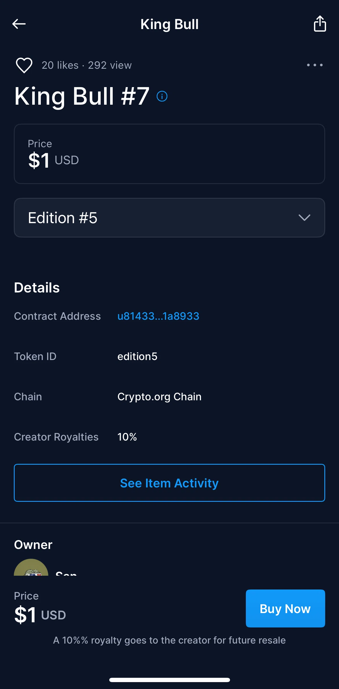 Crypto Com Screen screen in the Collectible activity flow