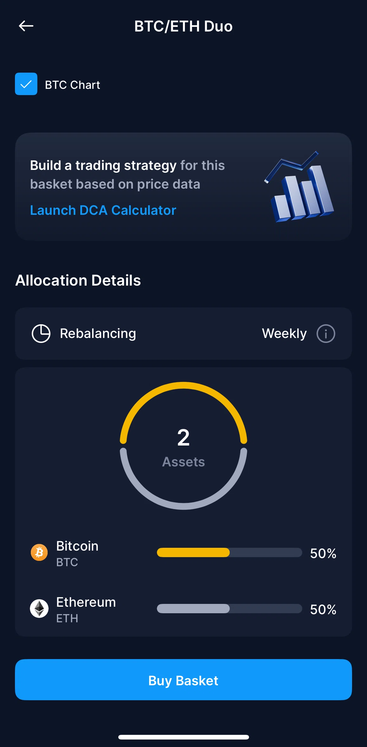 Crypto Com Screen screen in the DCA calculator flow