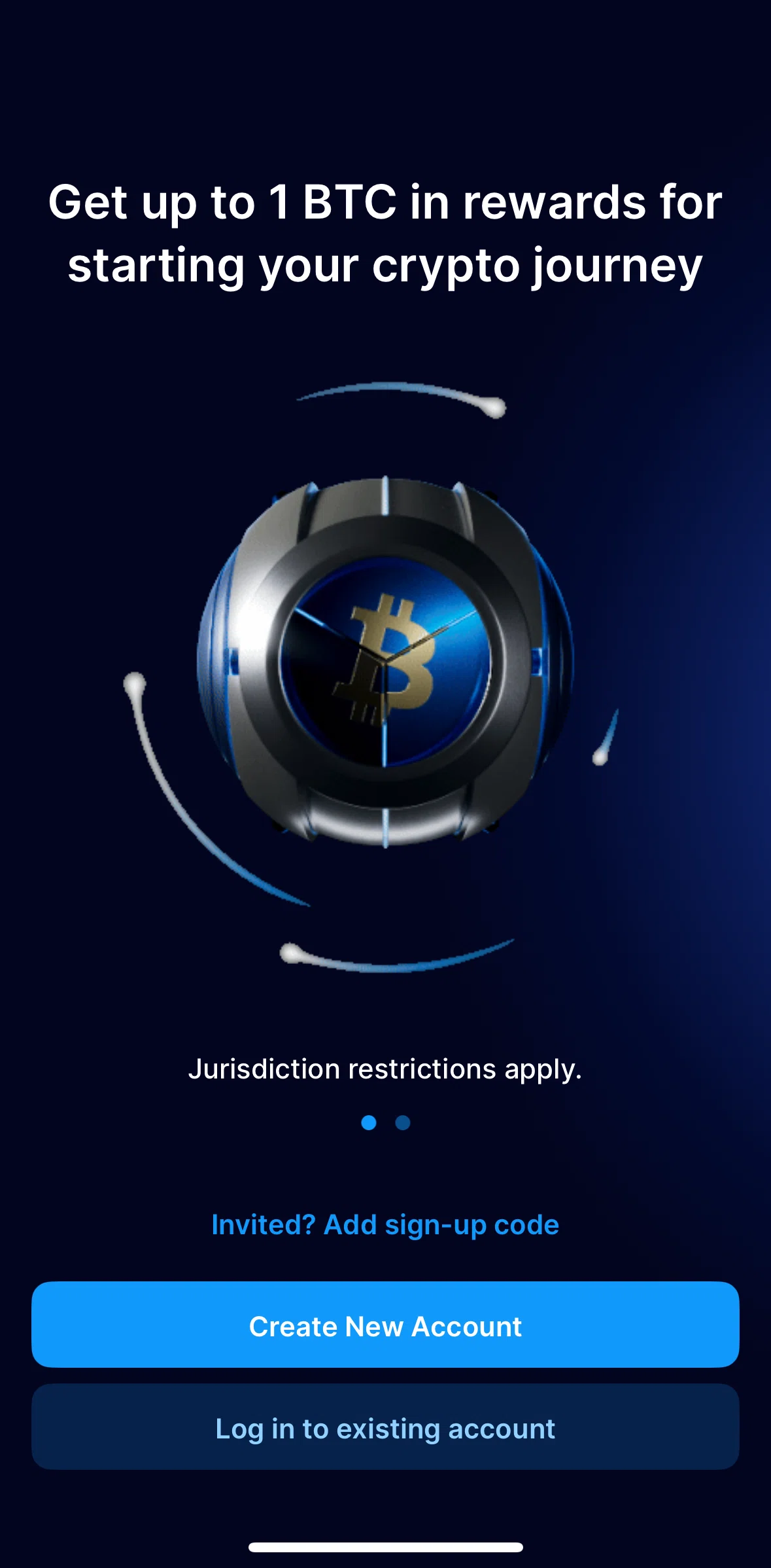 Crypto Com Screen screen in the Logging in flow