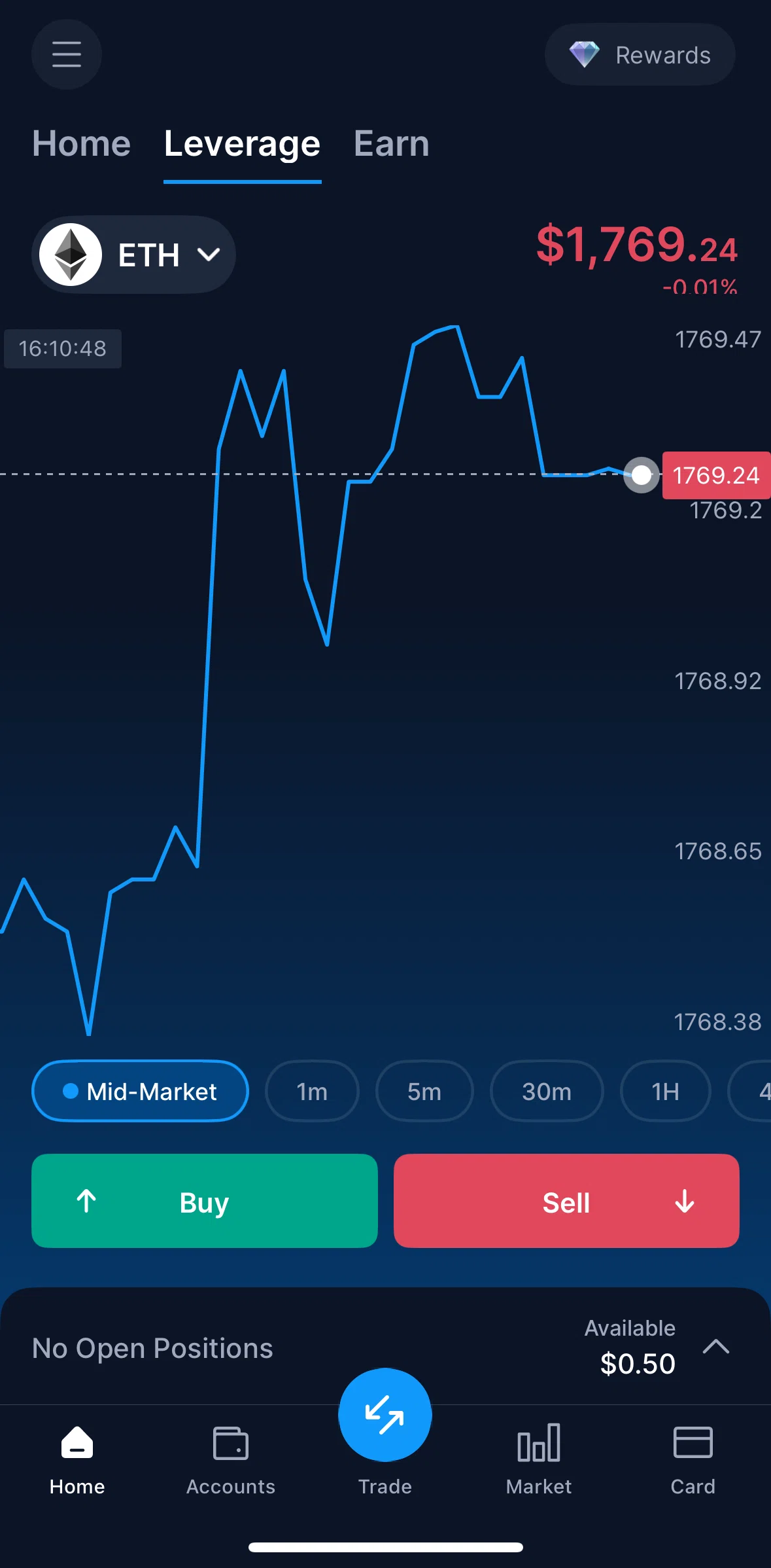 Crypto Com Screen screen in the Placing an order flow
