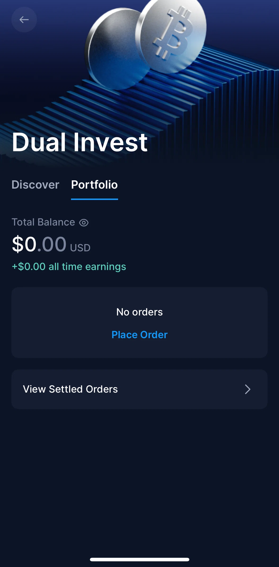 Crypto Com Screen screen in the Settled orders flow