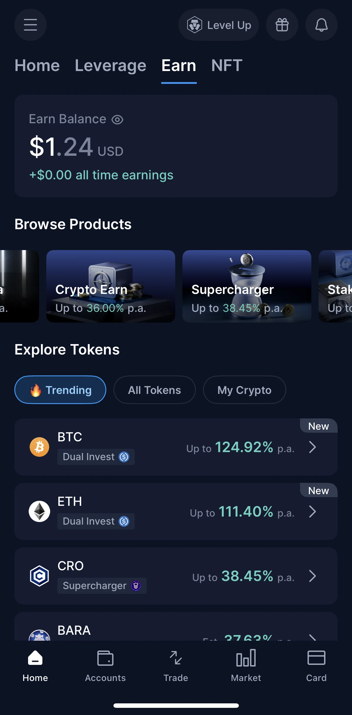 Crypto Com Screen screen in the Supercharger flow
