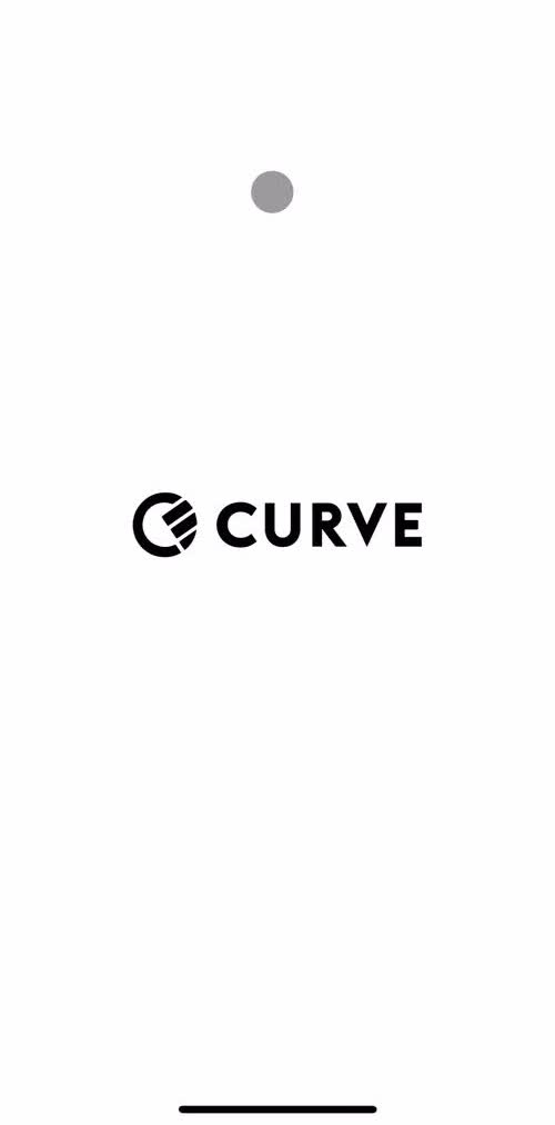 Curve Splash screen screen in the Onboarding flow