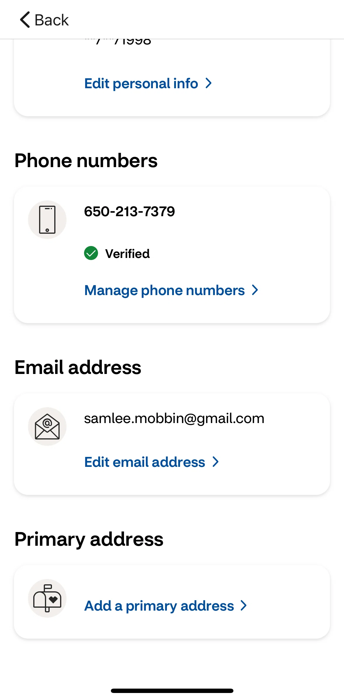 CVS Health Screen screen in the Edit email address flow