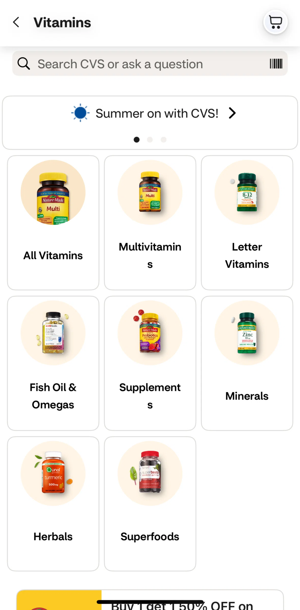 CVS Health Screen screen in the Multivitamins flow