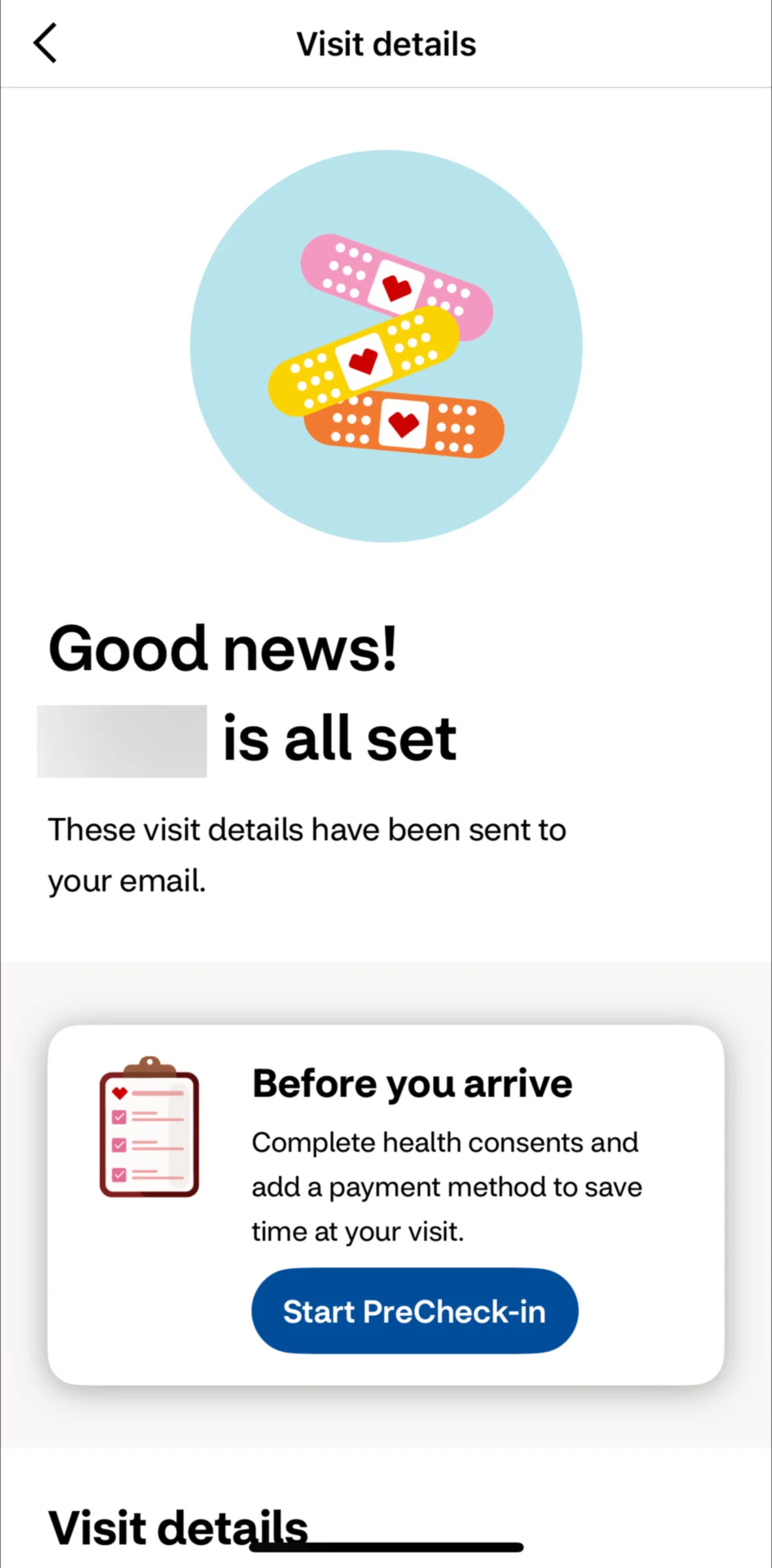 CVS Health Screen screen in the PreCheck-in flow