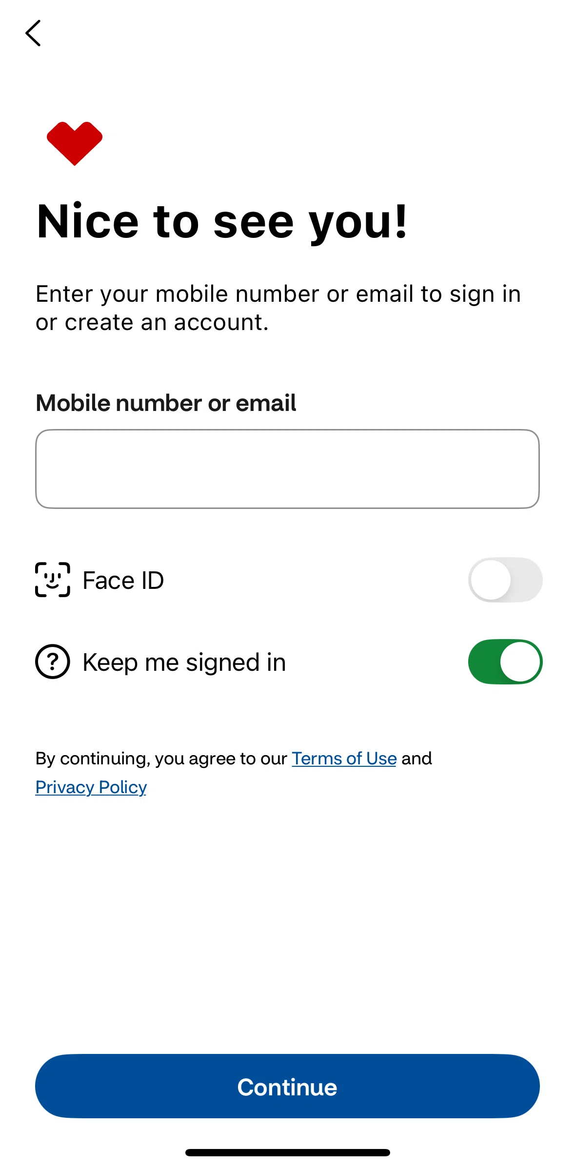 CVS Health Screen screen in the Turning on Face ID flow