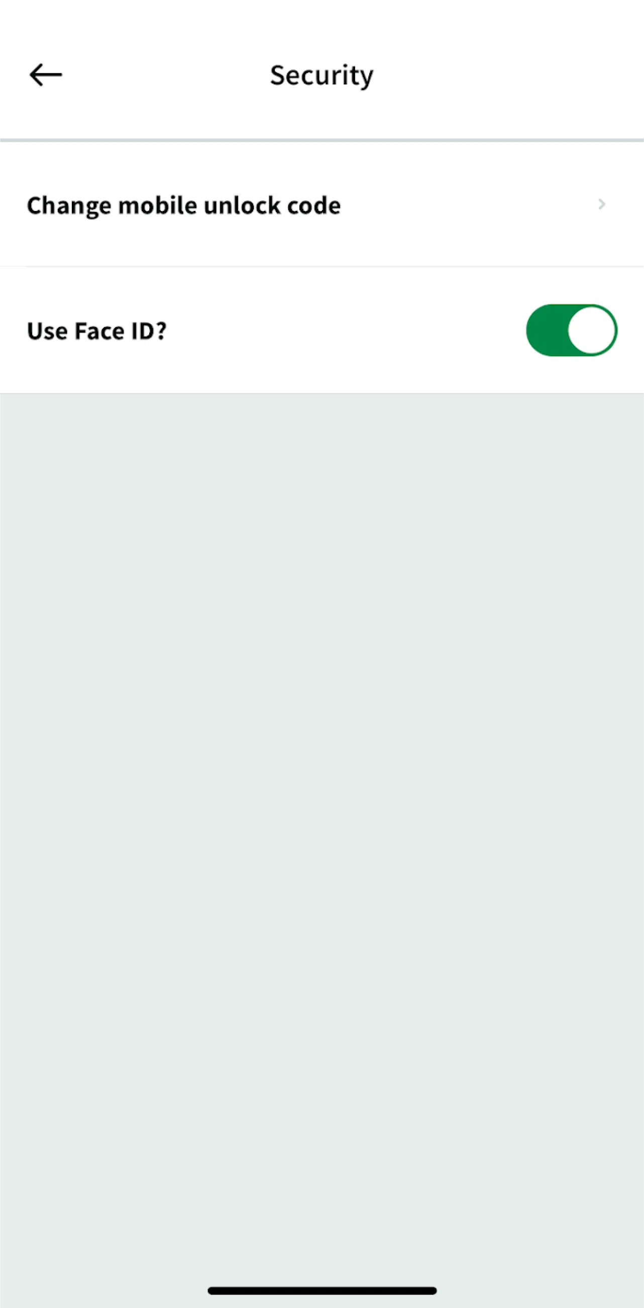 Dave Screen screen in the Change mobile unlock code flow