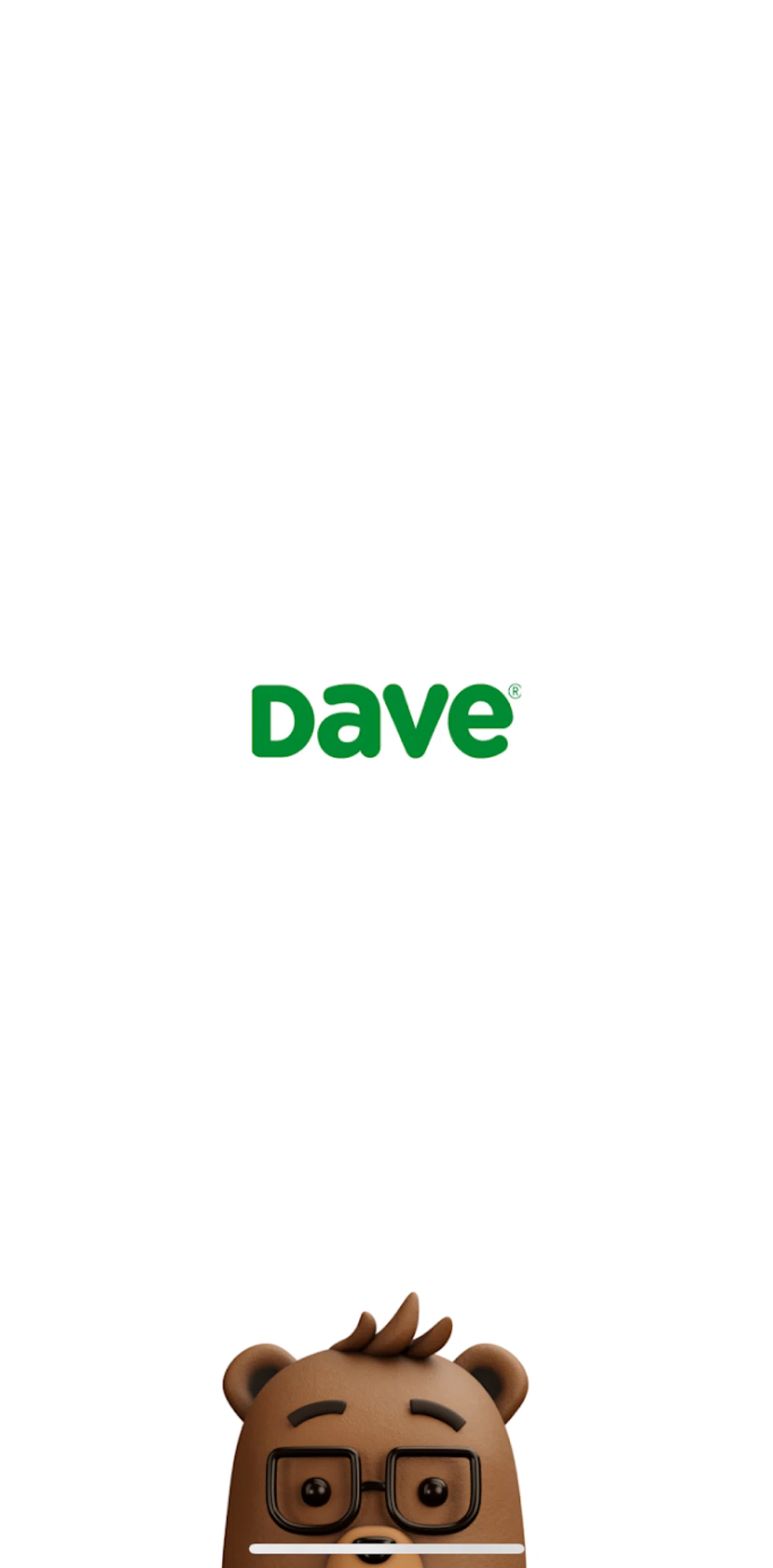 Dave Screen screen in the Onboarding flow