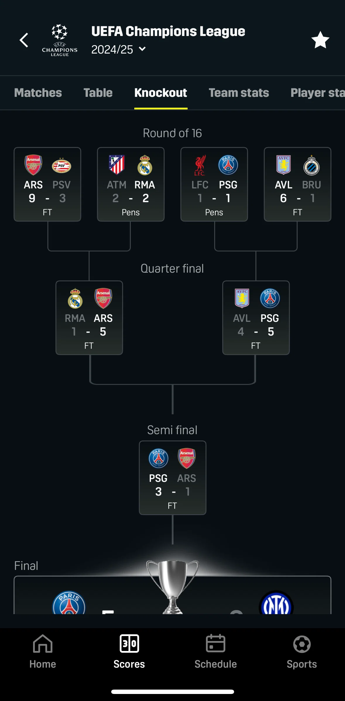 DAZN Screen screen in the Knockout flow