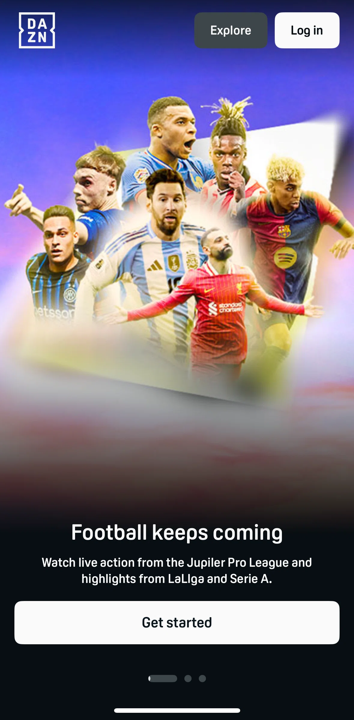 DAZN Screen screen in the Logging in flow