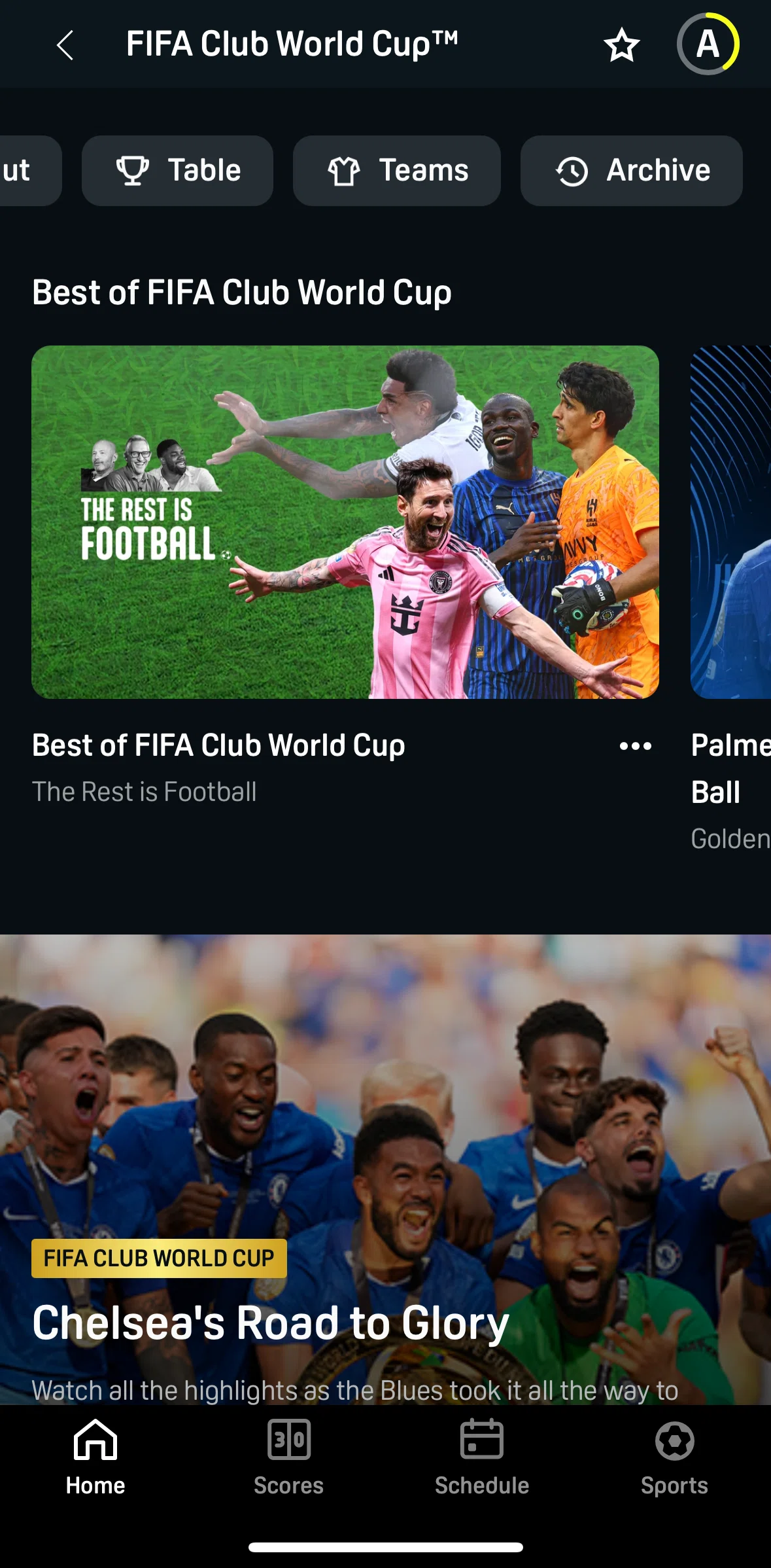 DAZN Screen screen in the Teams flow