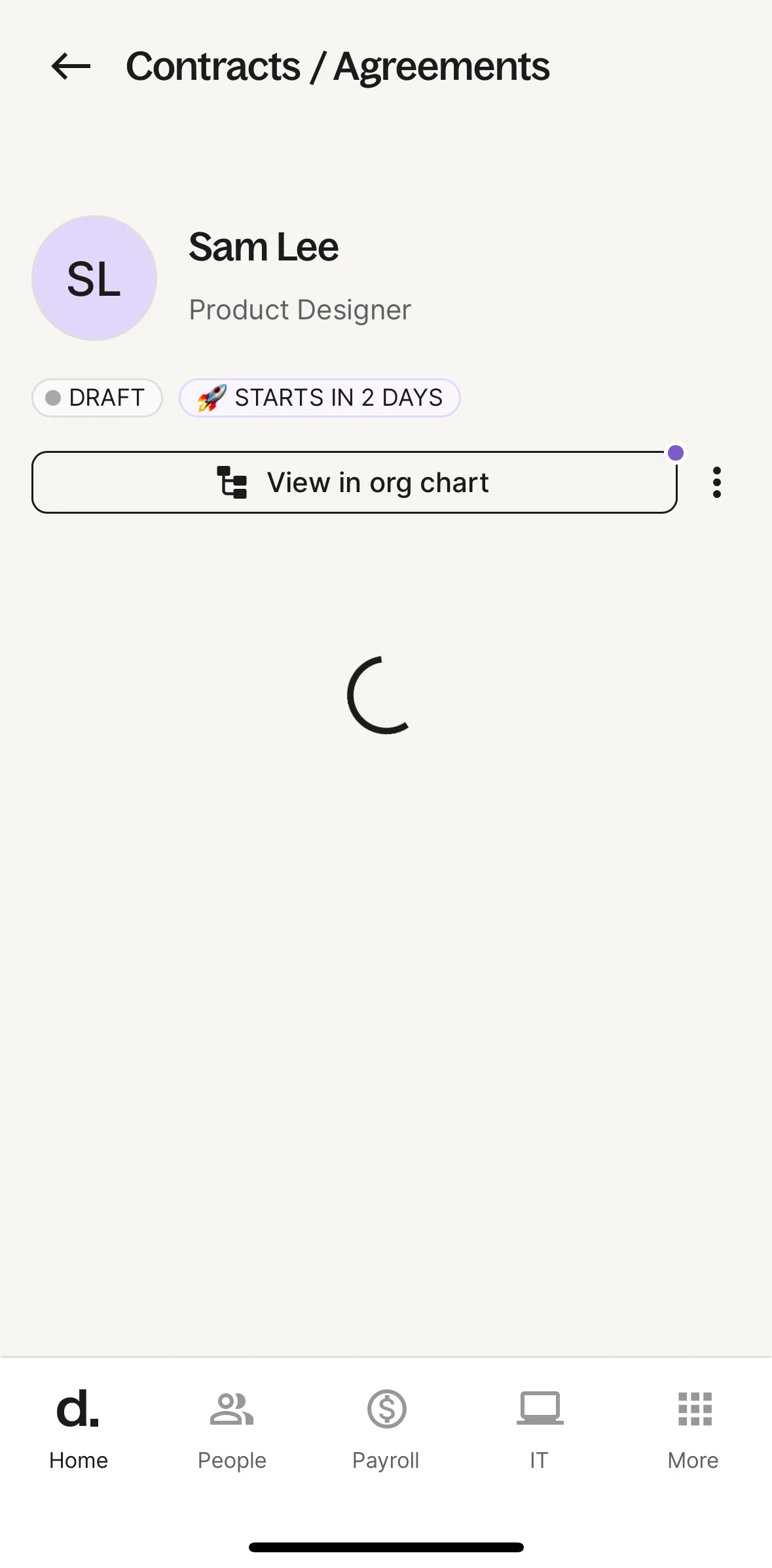 Deel Screen screen in the Giving feedback flow