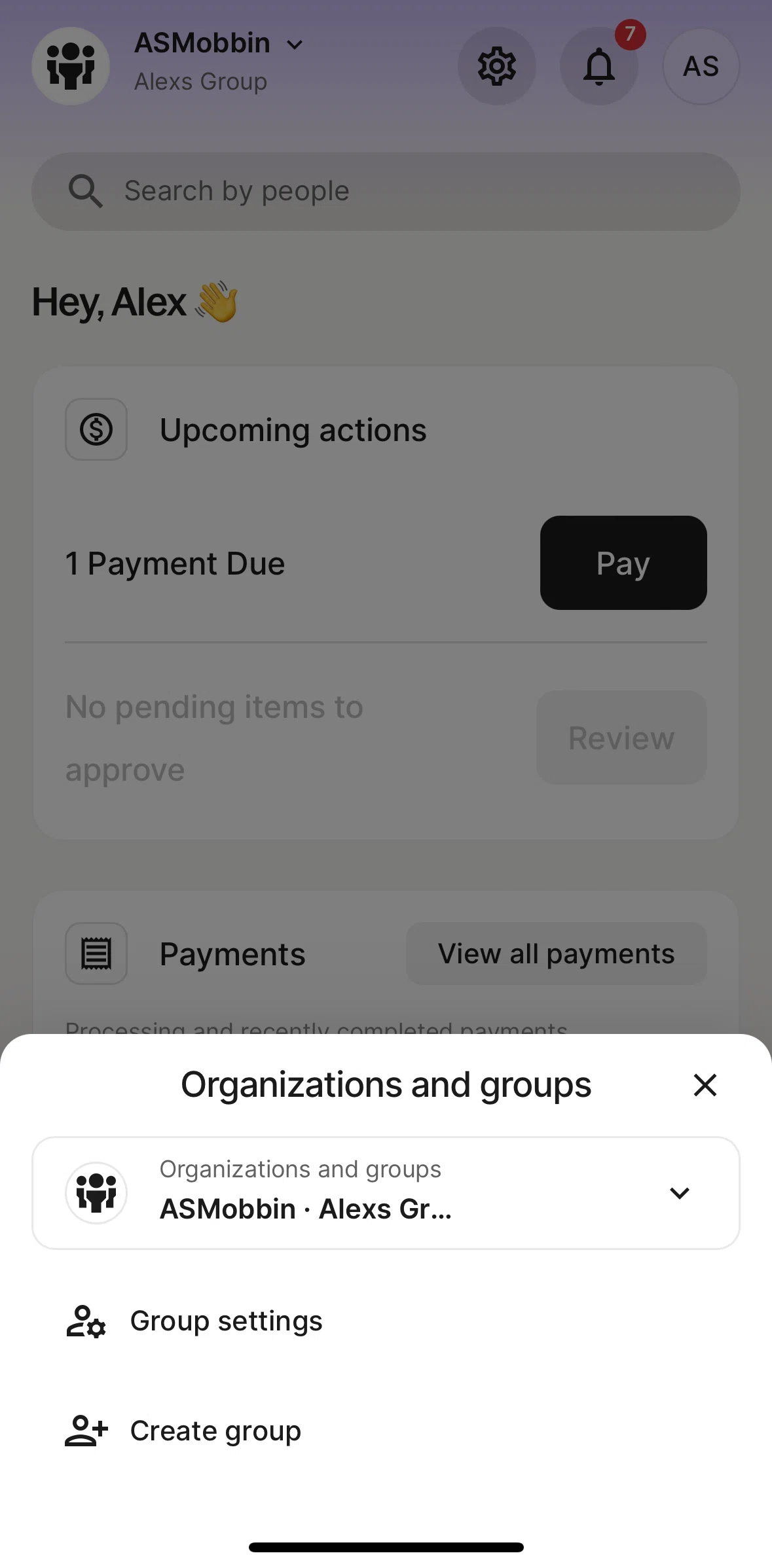 Deel Screen screen in the Switching group flow