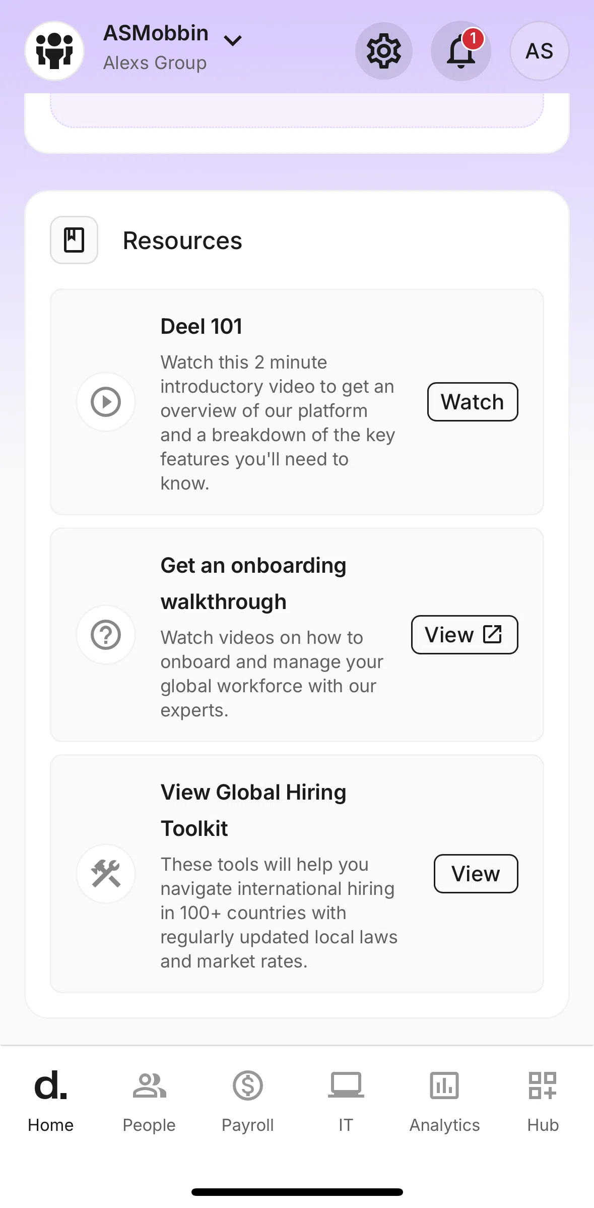 Deel Screen screen in the Watching a video tutorial flow