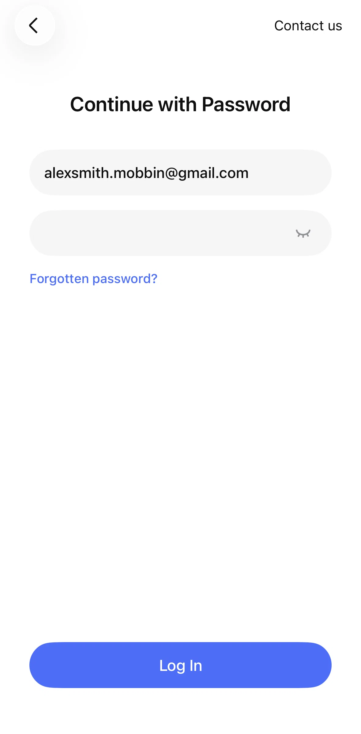 DeepSeek Screen screen in the Resetting password flow