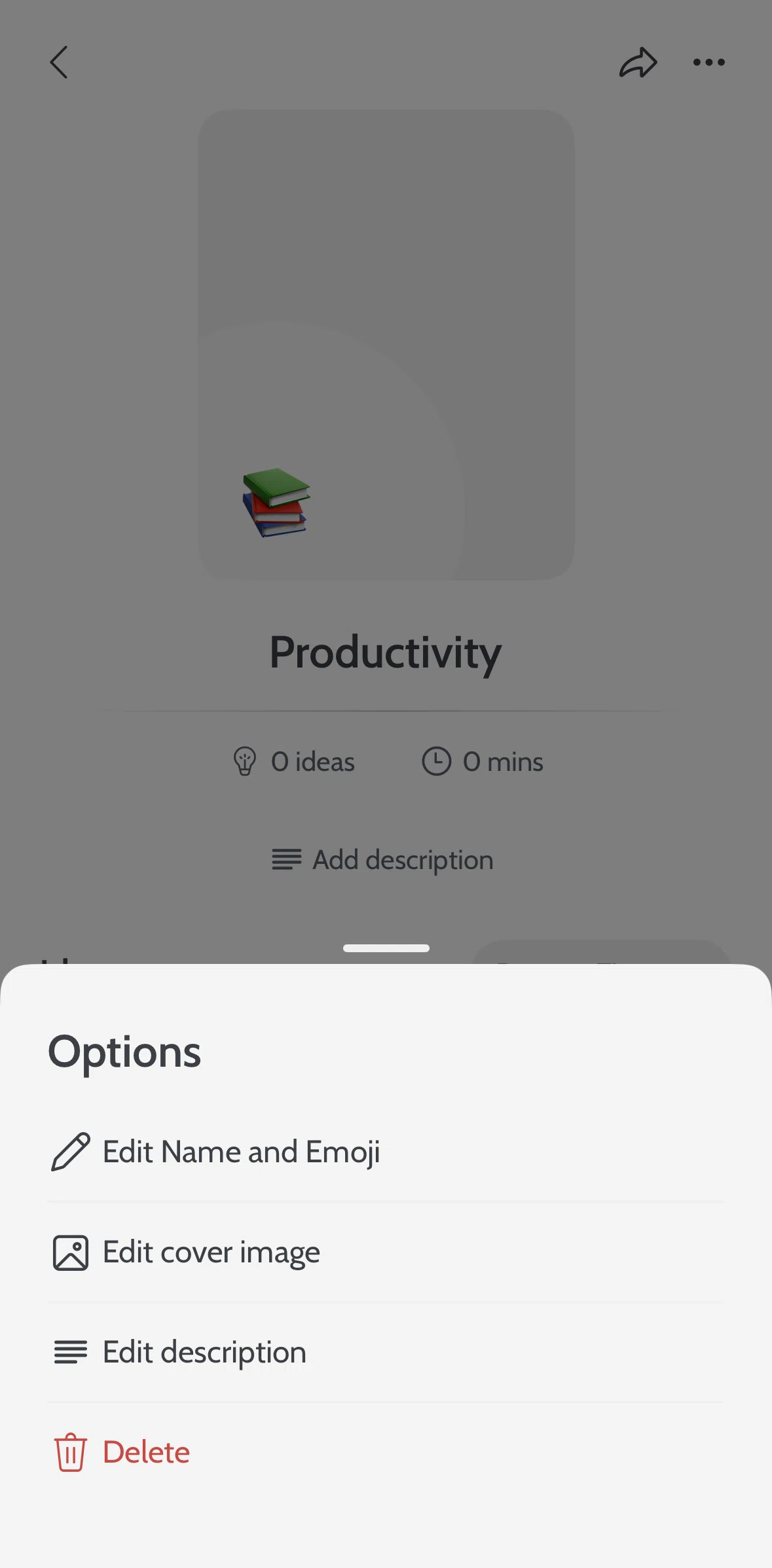 Deepstash Screen screen in the Adding a description flow