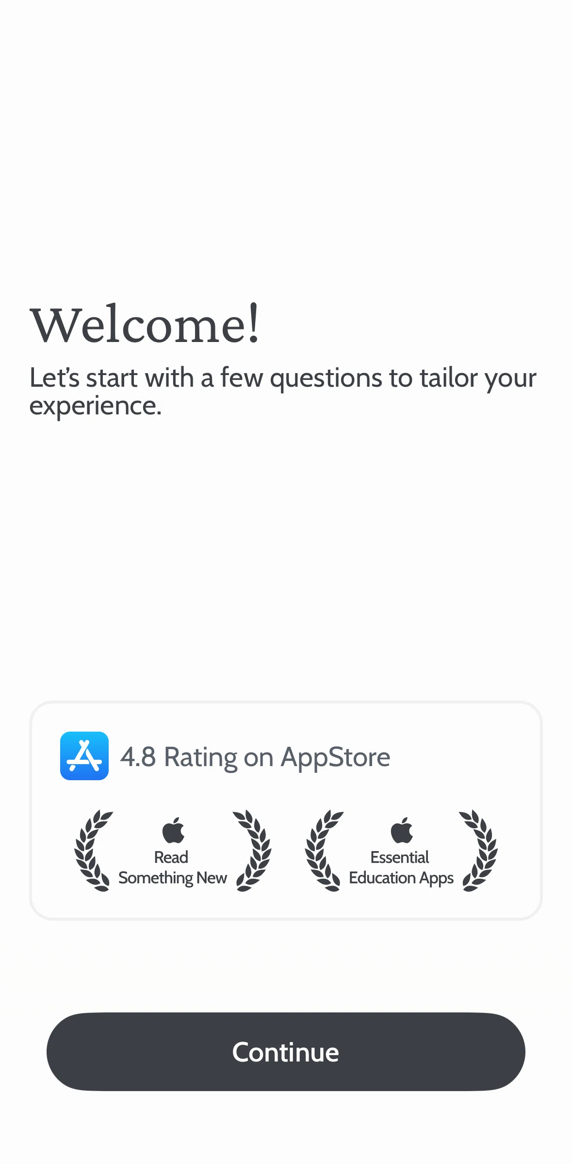 Deepstash Screen screen in the Completing a survey flow