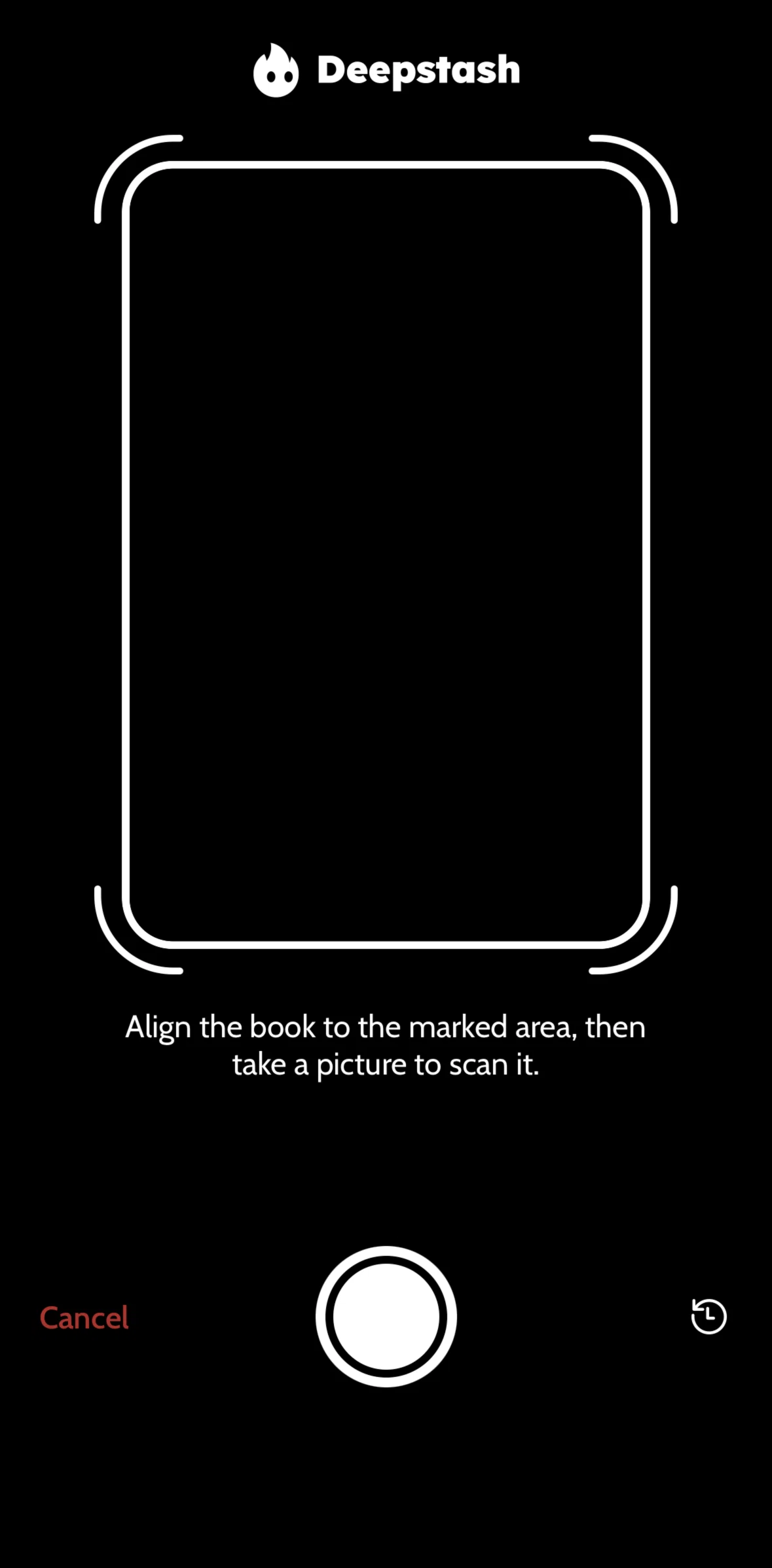 Deepstash Screen screen in the Scanned books flow