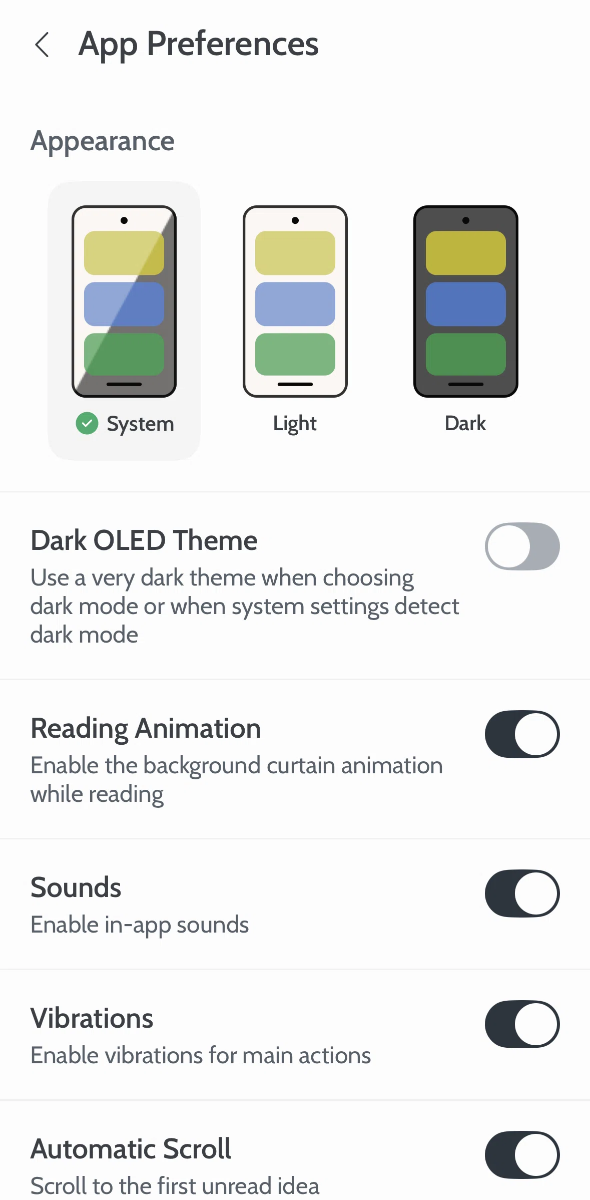 Deepstash Screen screen in the Switching to dark mode flow