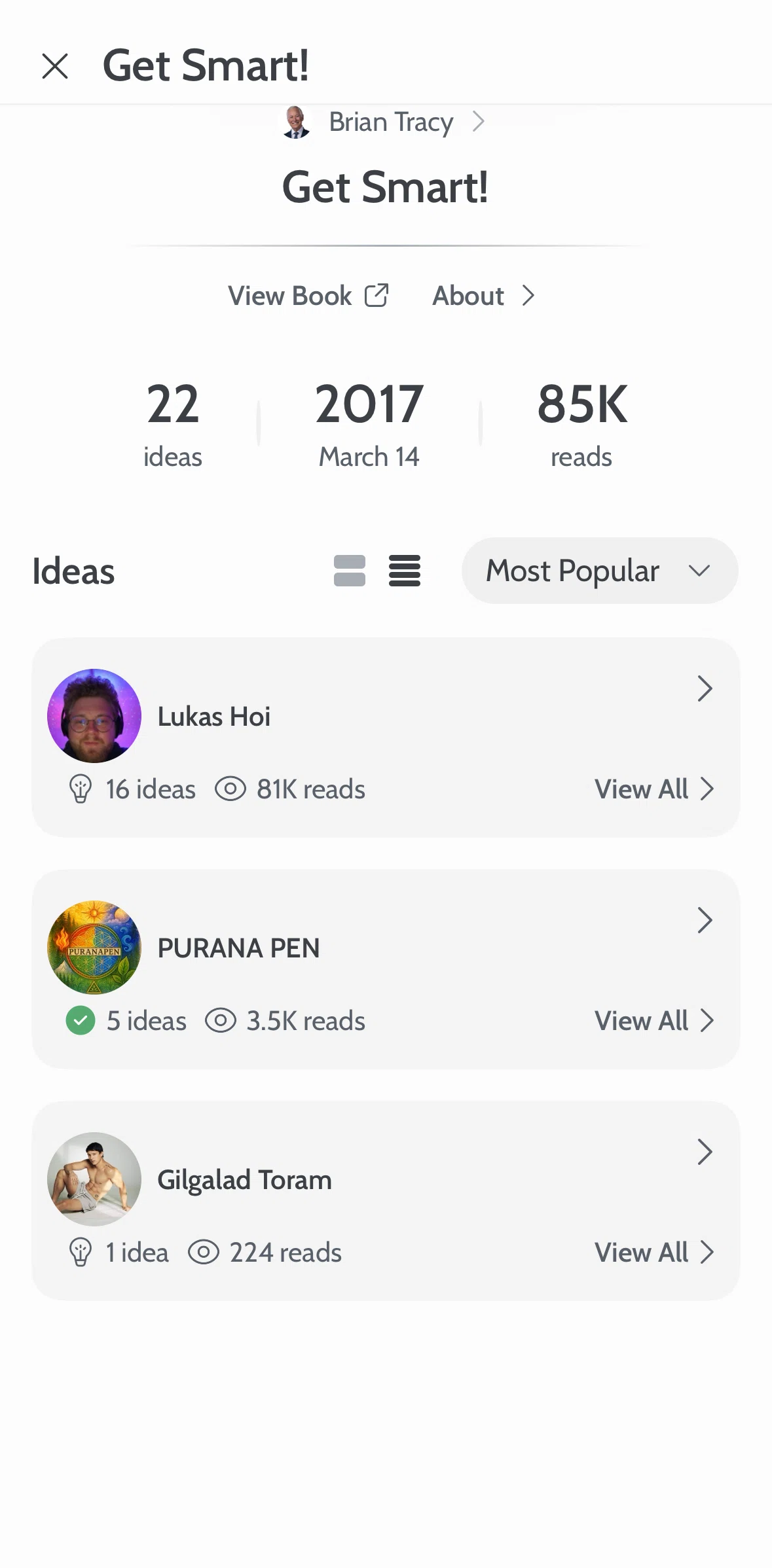 Deepstash Screen screen in the Switching to grid view flow