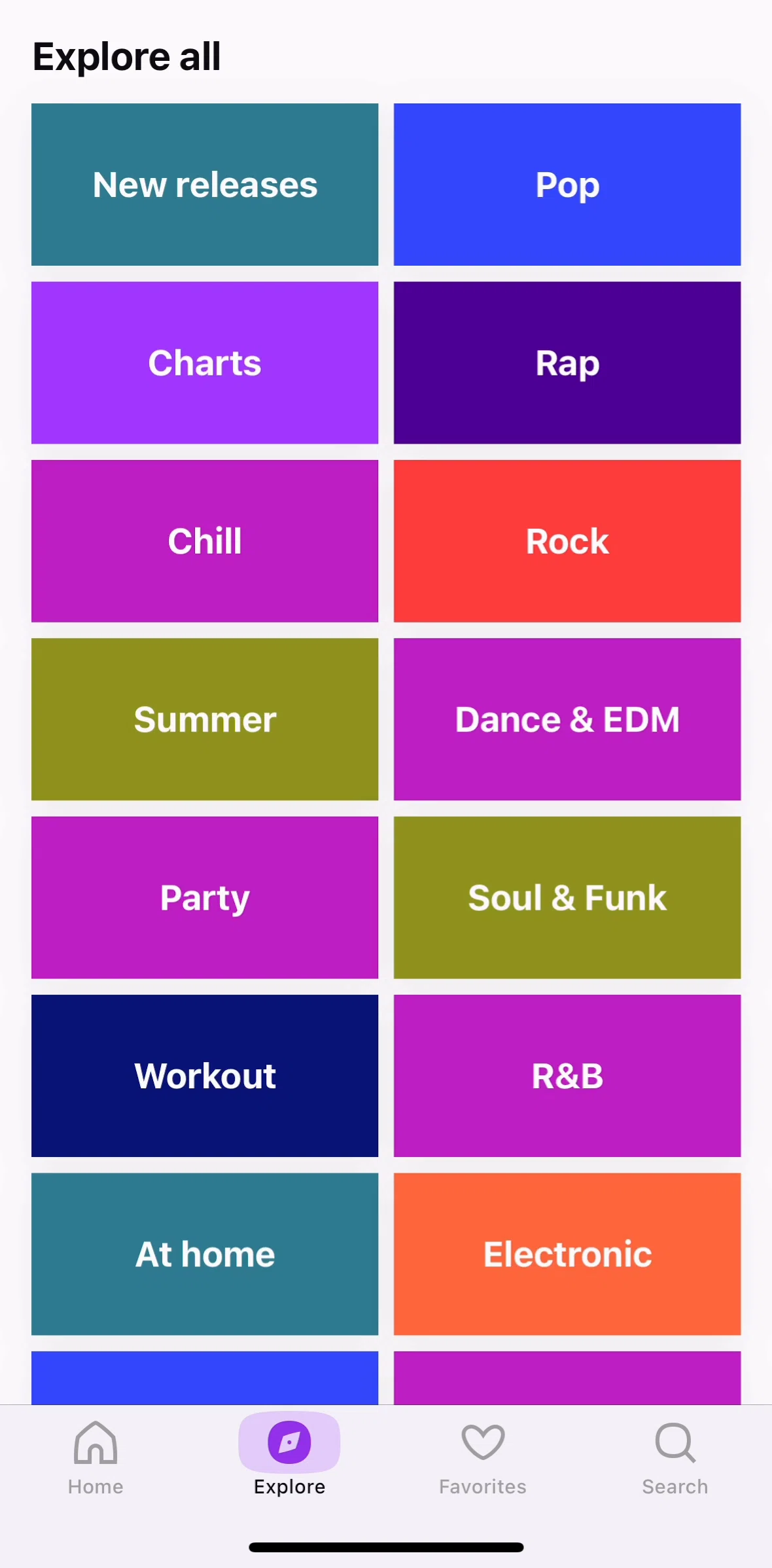 Deezer Screen screen in the Browse charts flow