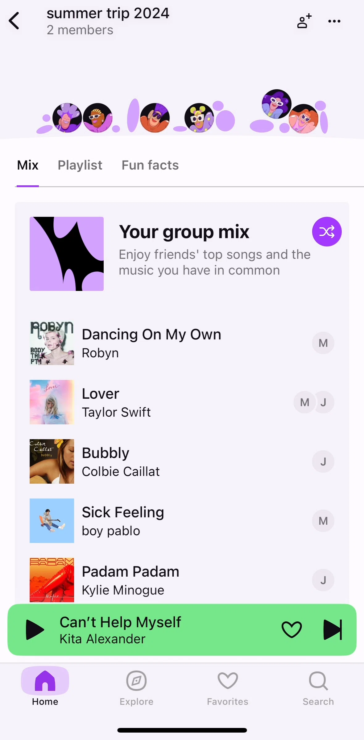Deezer Screen screen in the Editing group name flow