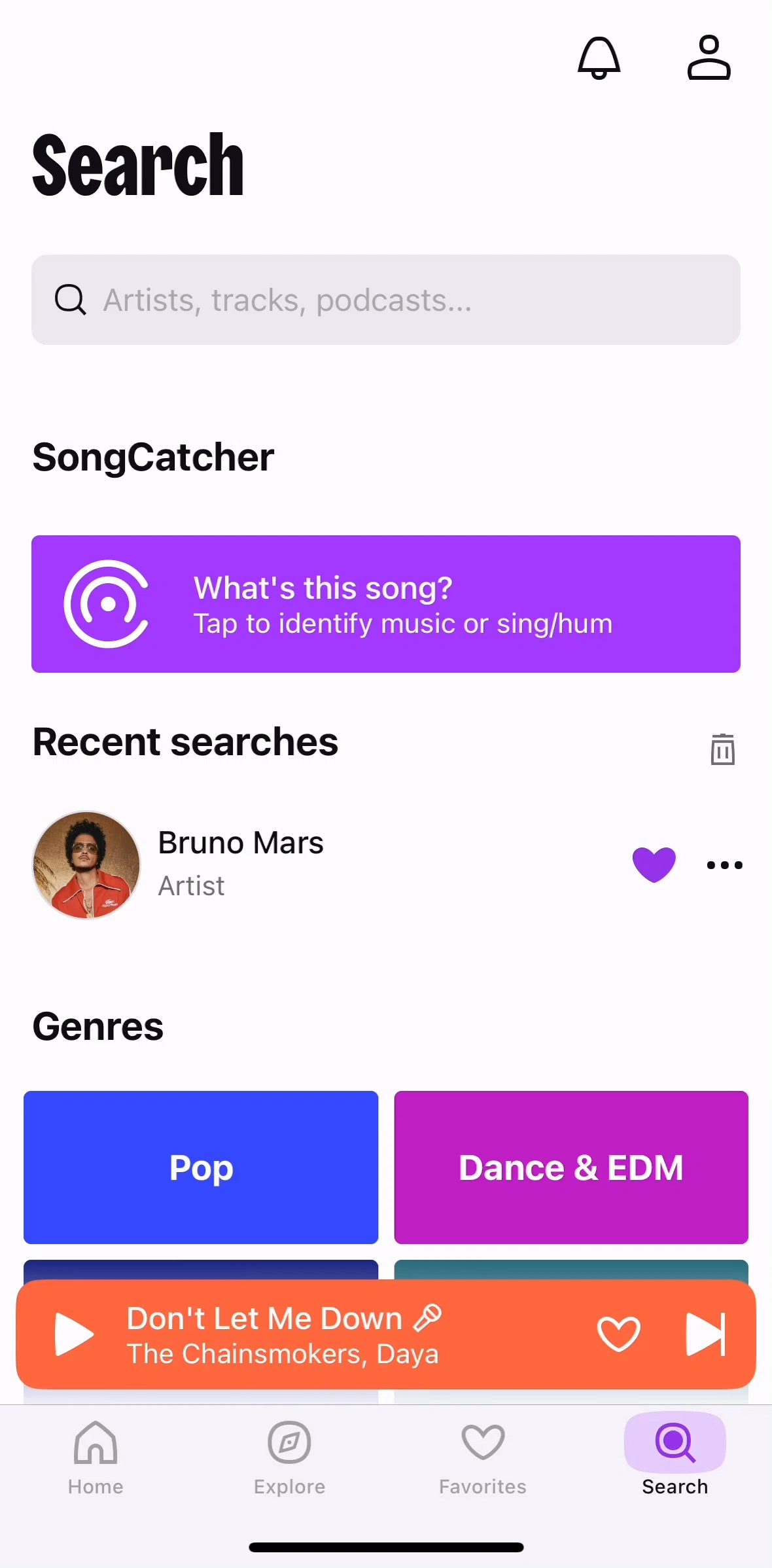 Deezer Screen screen in the Searching with SongCatcher flow
