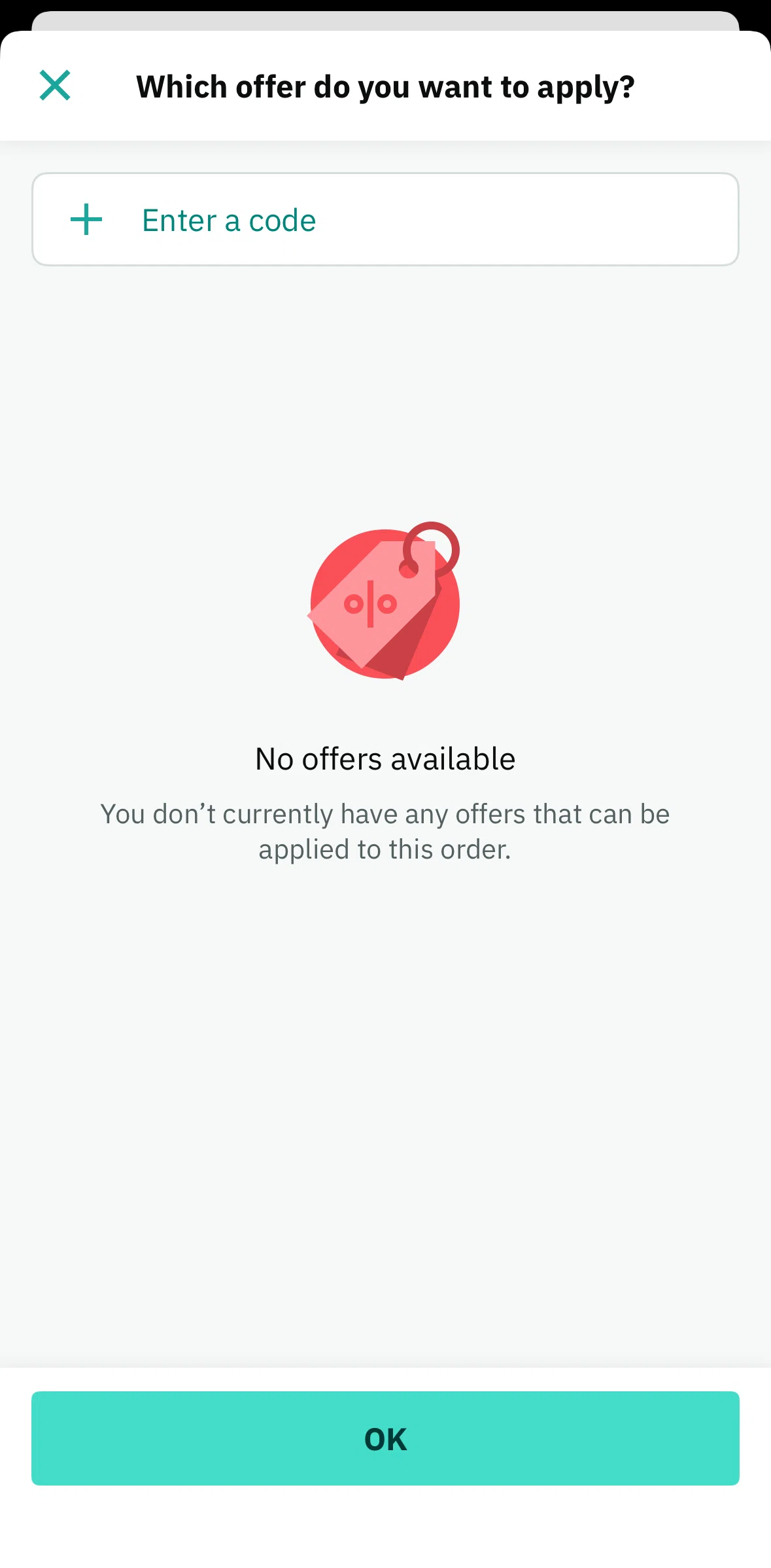 Deliveroo Screen screen in the Entering a voucher code flow