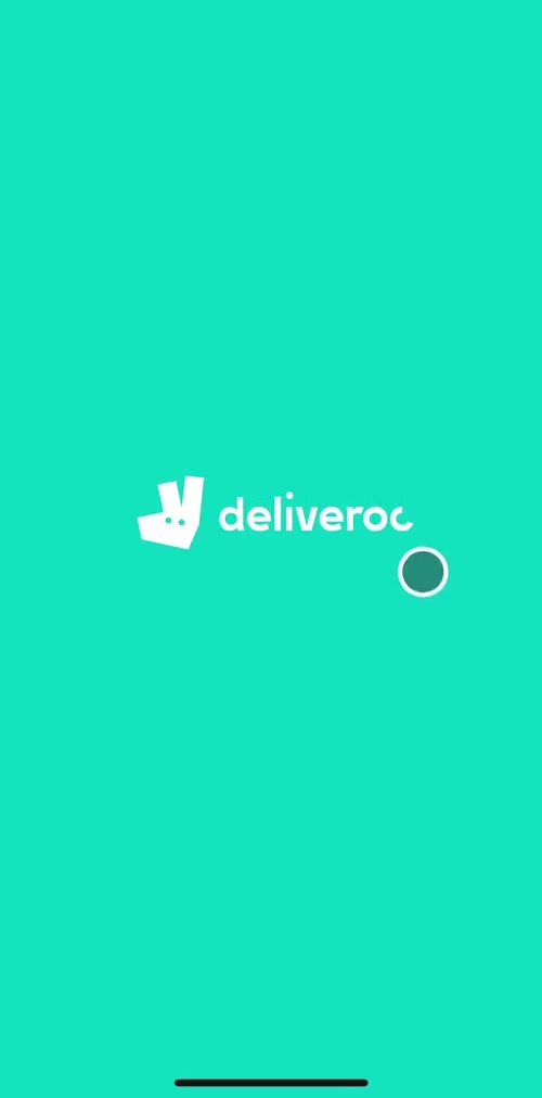 Deliveroo Splash screen screen in the Onboarding flow