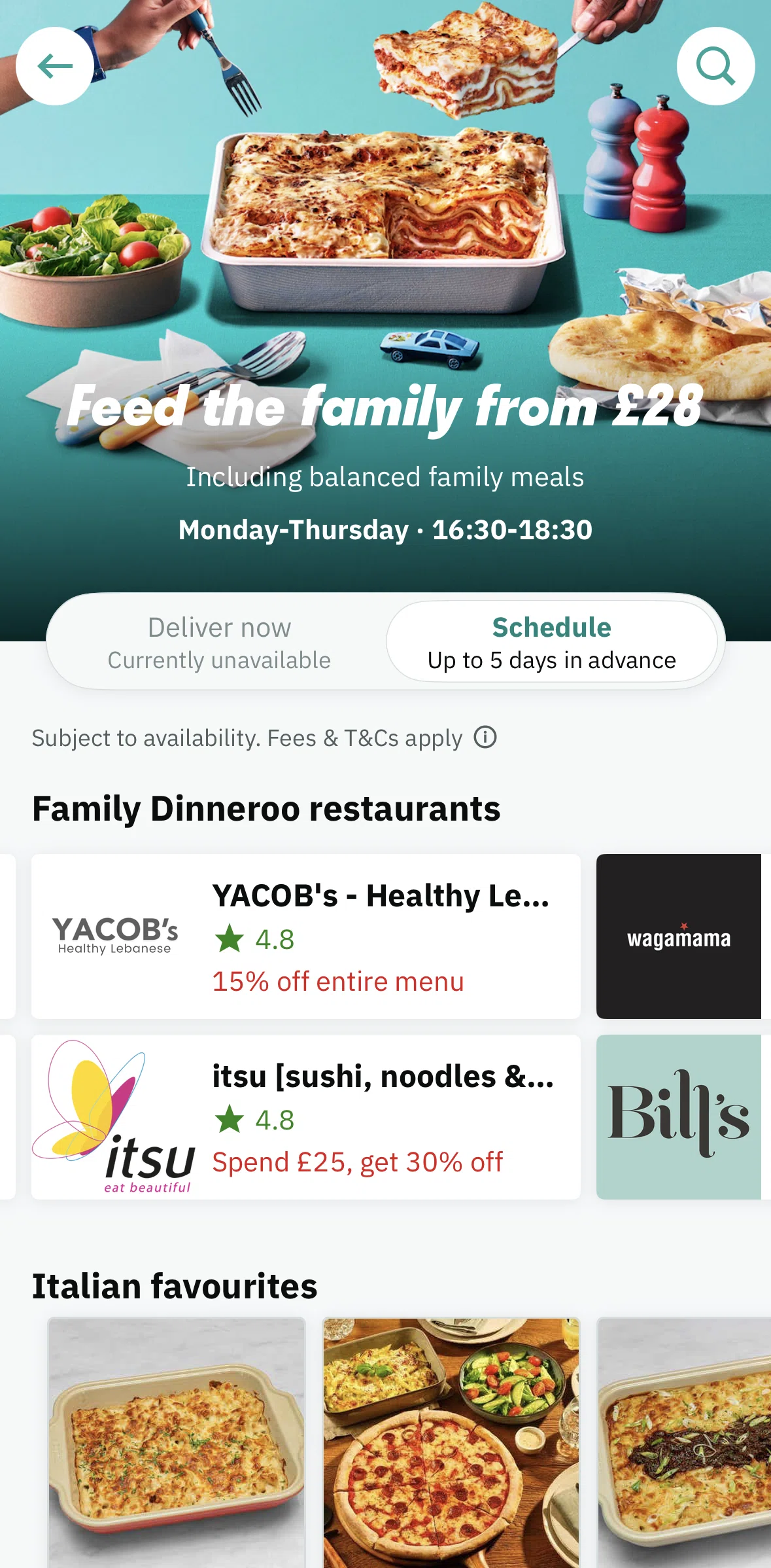 Deliveroo Screen screen in the Ordering an item (pickup) flow