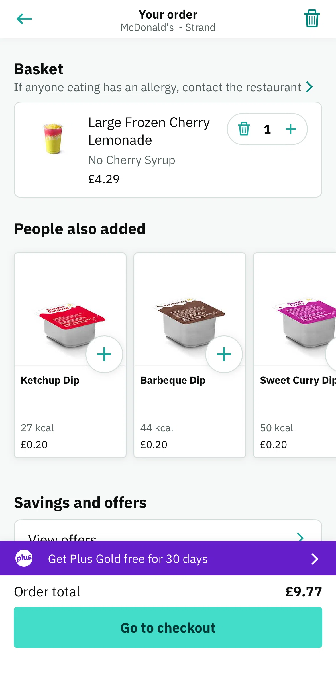 Deliveroo Screen screen in the Subscribing Deliveroo plus flow