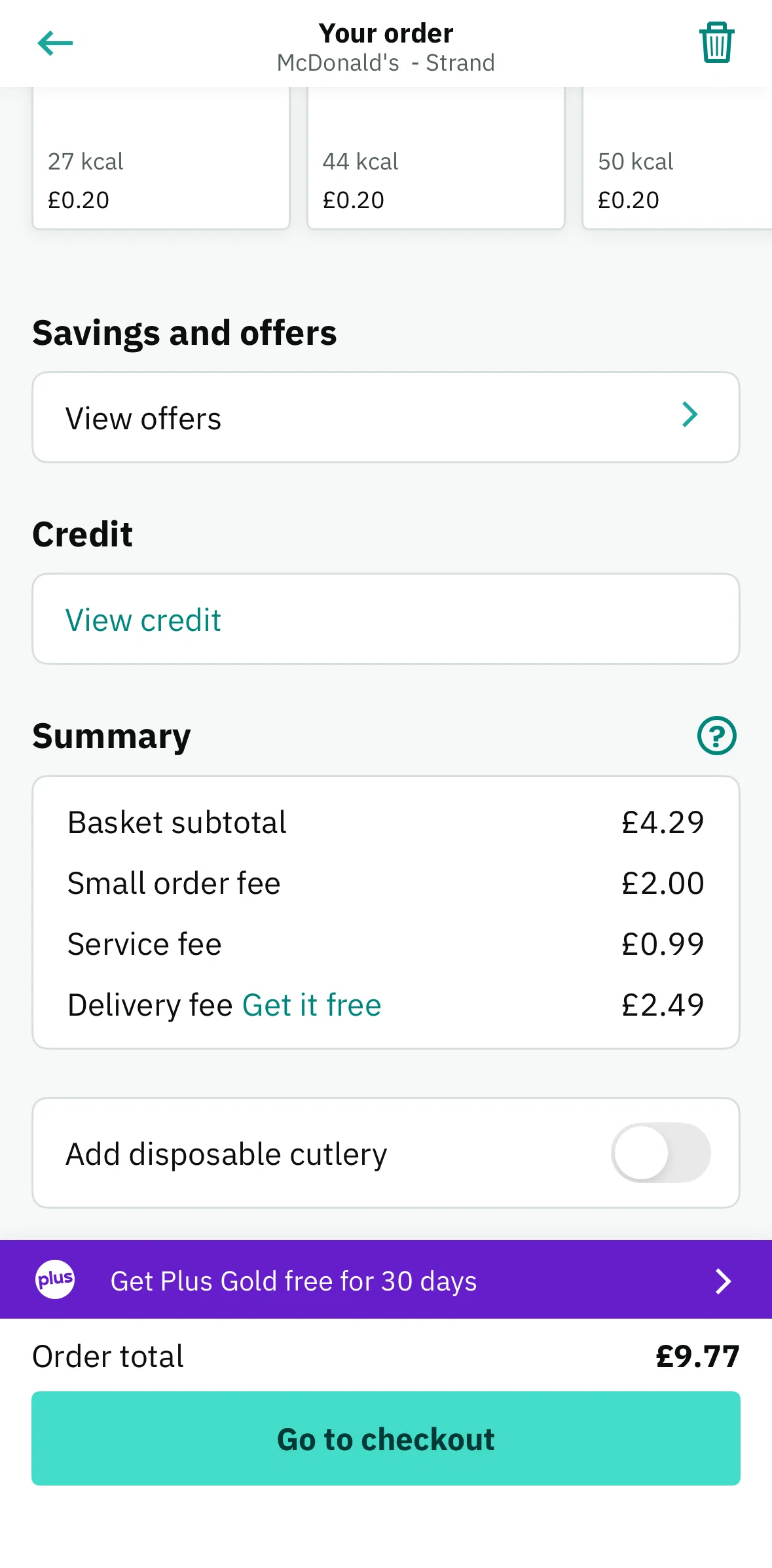 Deliveroo Screen screen in the View offers flow