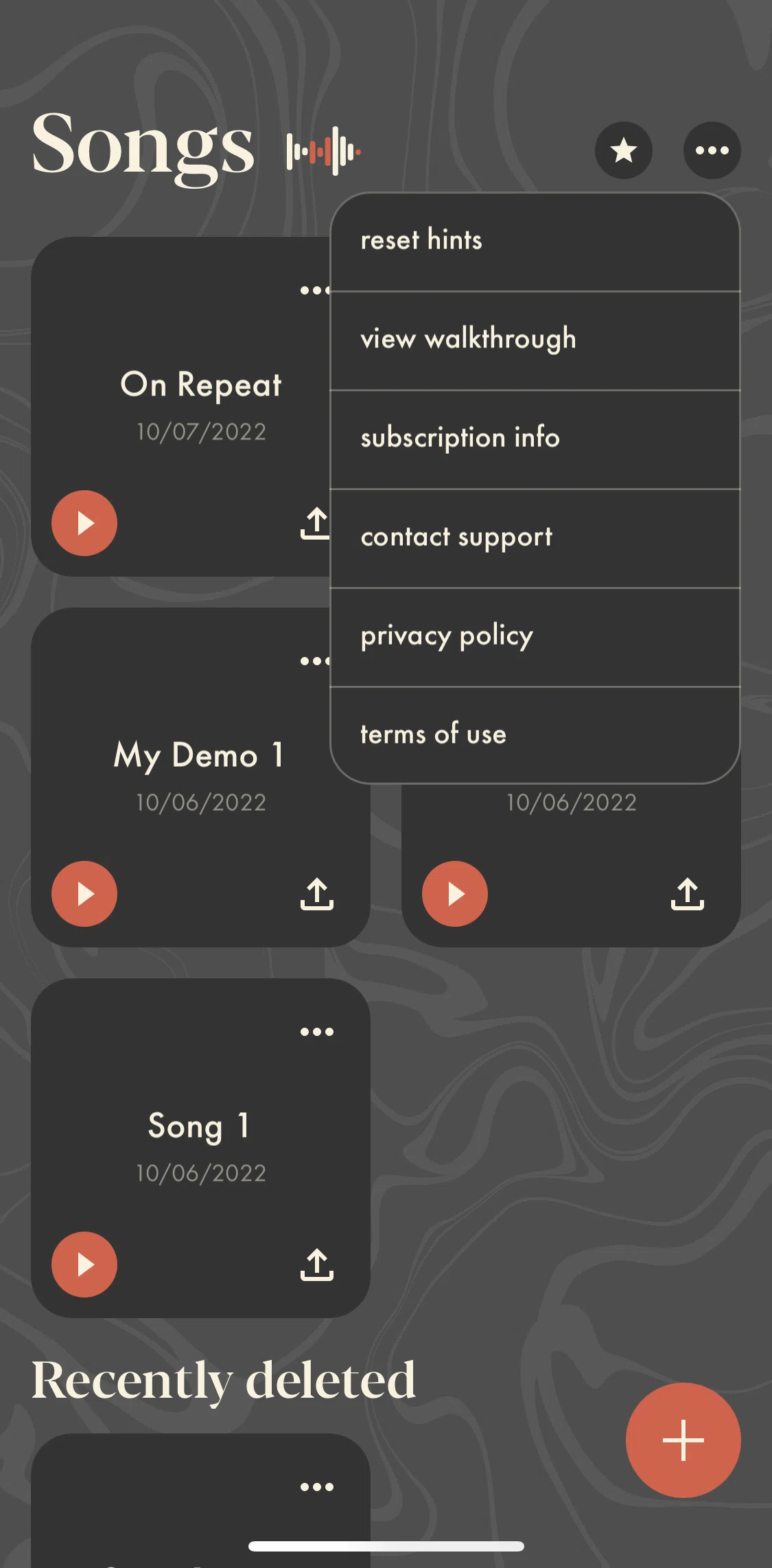 Demo Screen screen in the Terms of use flow