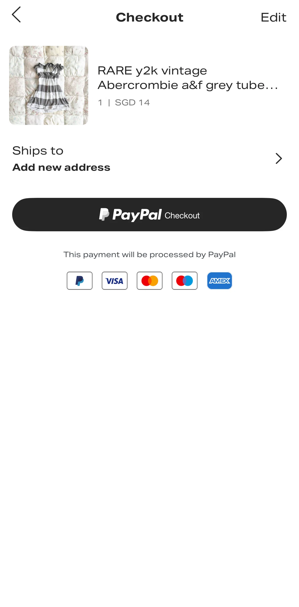 Depop Screen screen in the Adding an address flow