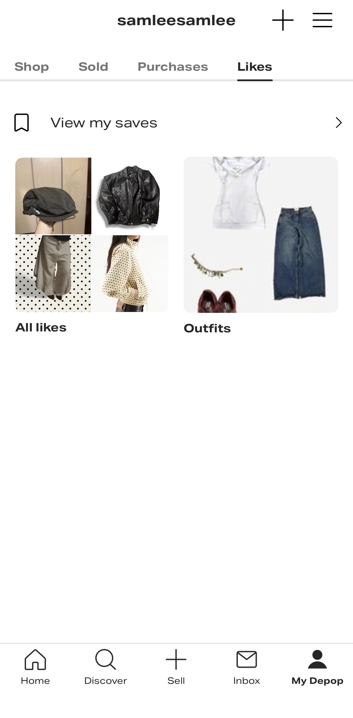 Depop Screen screen in the Outfits flow