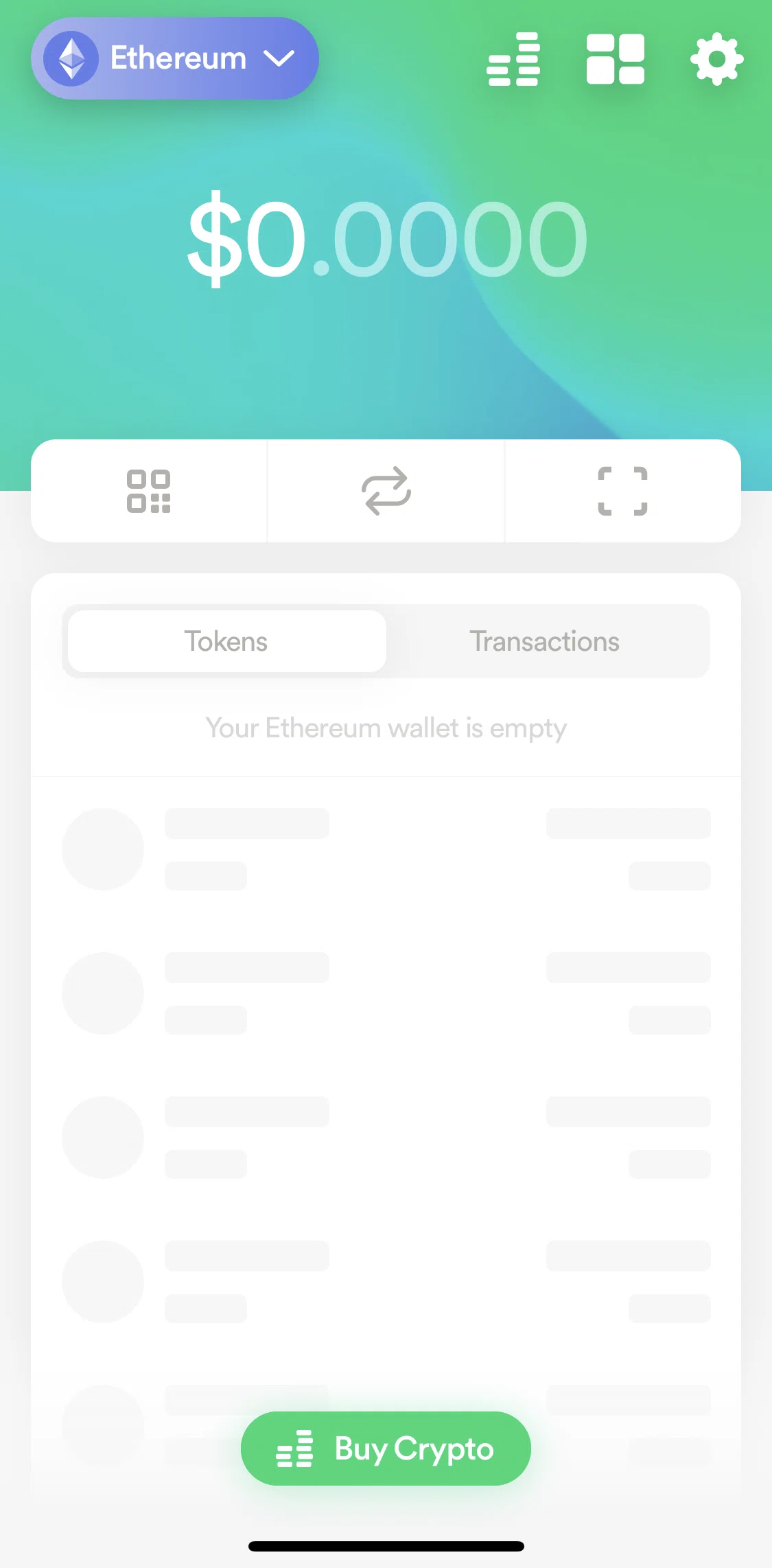 Dharma Screen screen in the Selecting a wallet flow