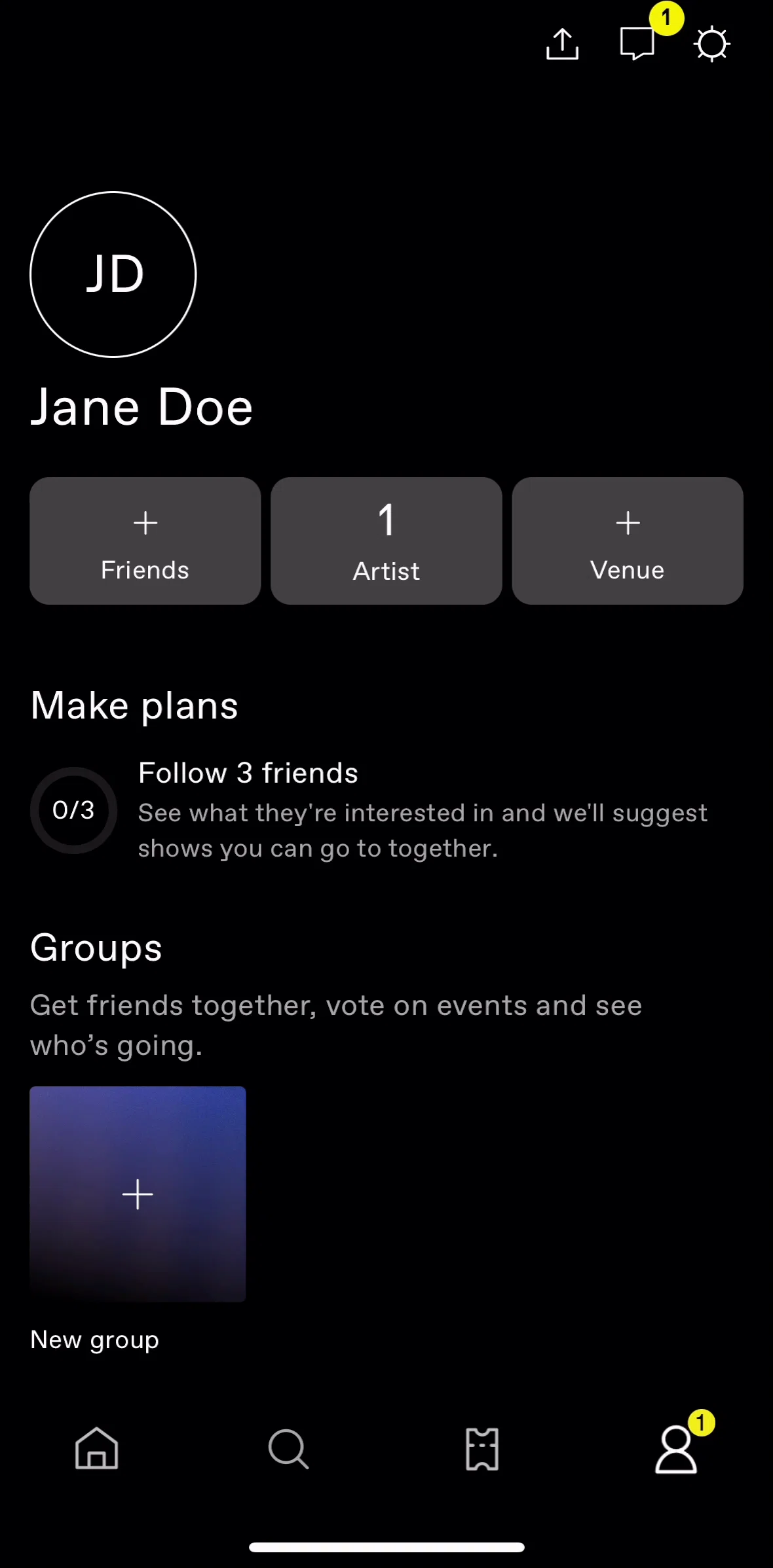 Dice Screen screen in the Activity feed flow