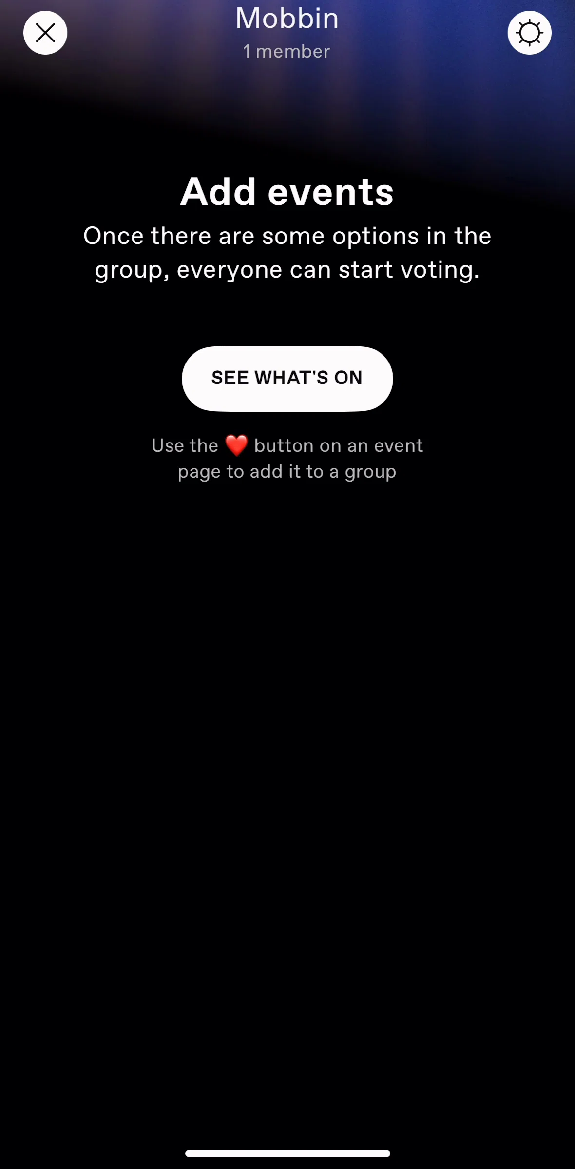 Dice Screen screen in the Adding an event to a group flow