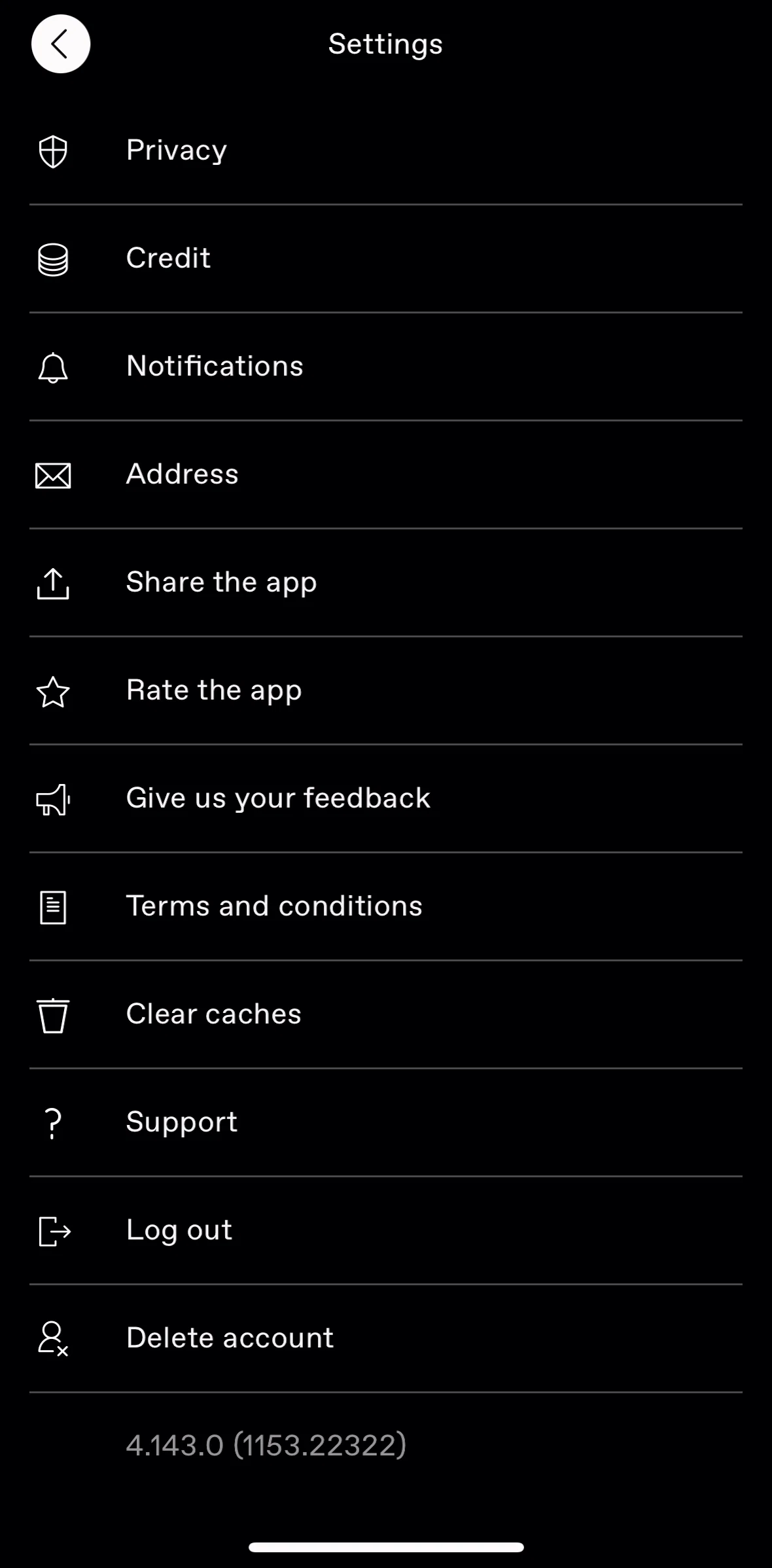Dice Screen screen in the Deleting my account flow