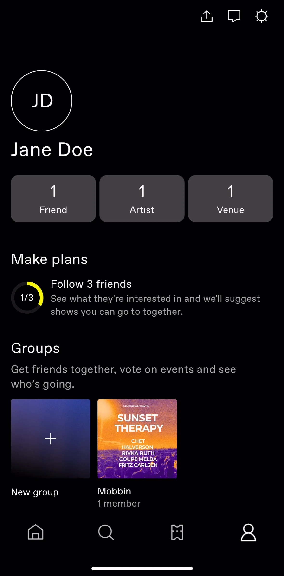 Dice Screen screen in the Joining a group flow